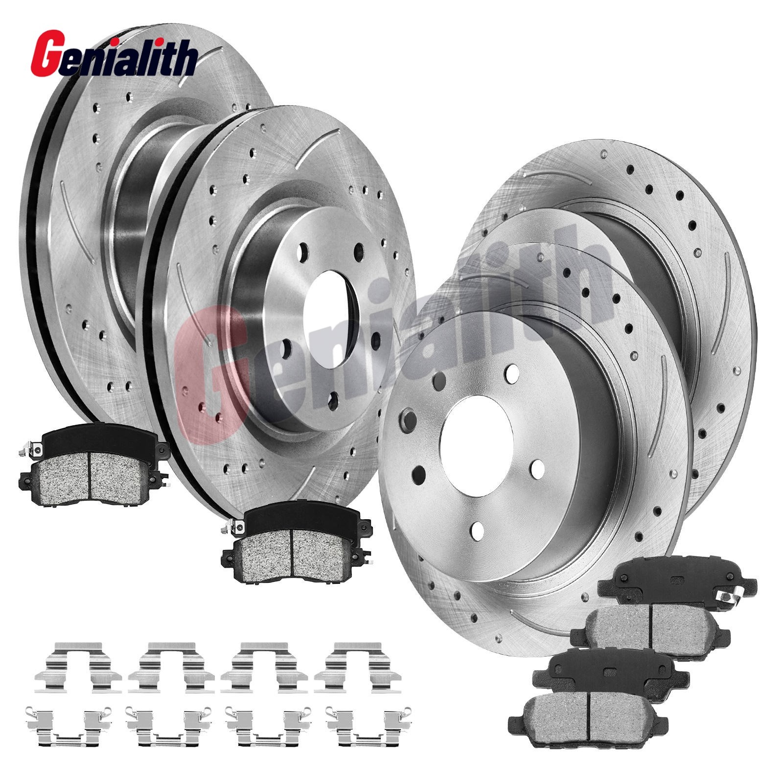 Front & Rear Drilled Rotor + Brake Pads for 2013 – 2023 NISSAN ALTIMA 2/2.5/3.5L
