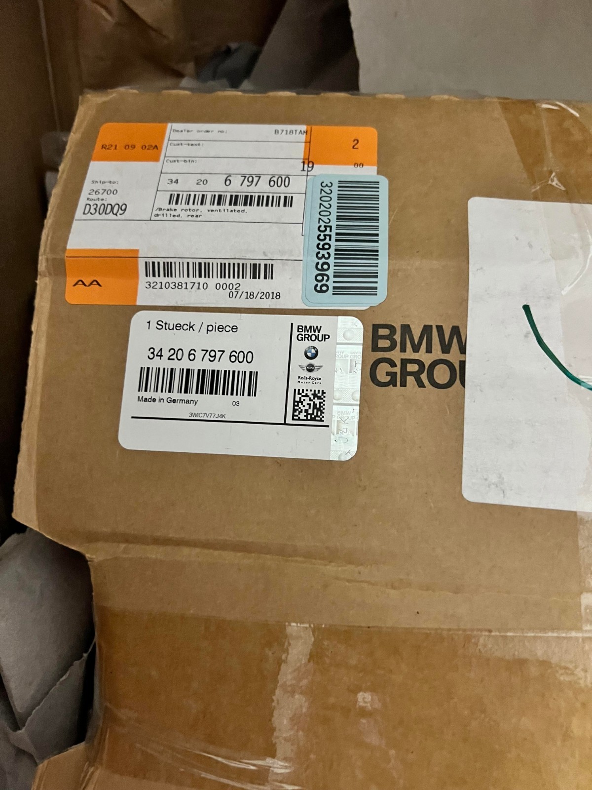 BMW Brake Disc – Genuine BMW 34206797600 320i xDrive, 328d xDrive, 335i, 335i GT