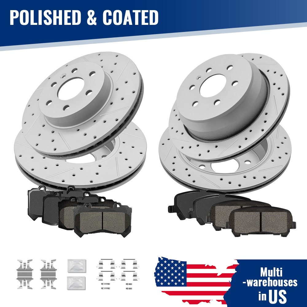 310mm Front 324mm Rear Disc Rotors Brake Pads For 2015-2020 Gmc Canyon Colorado