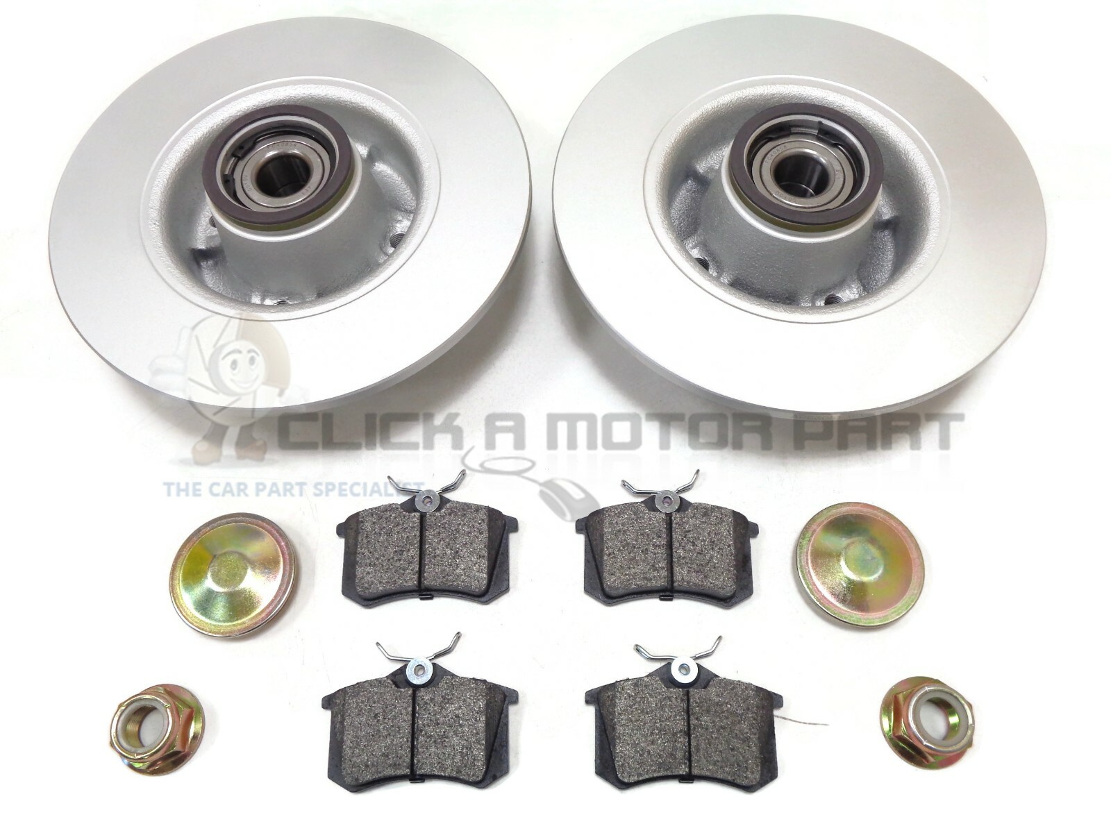 RENUALT MEGANE MK2 SALOON 02-08 REAR BRAKE DISCS PADS WHEEL BEARINGS ABS RINGS