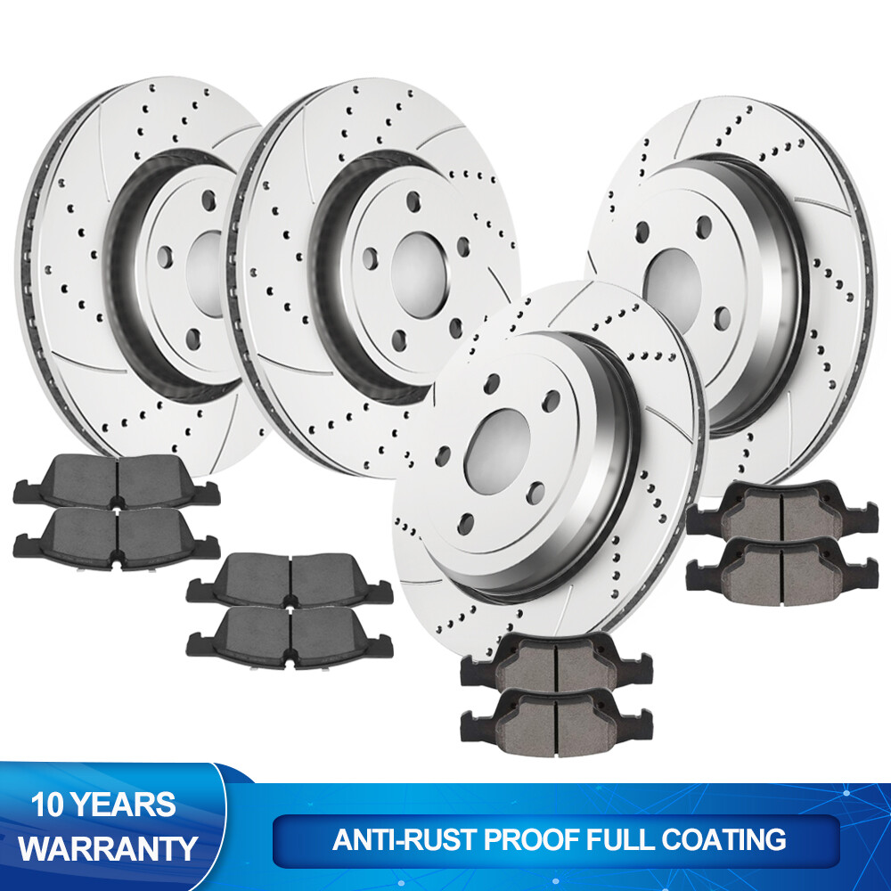 13.78 inch Front Rear Drilled Rotors Brake Pads Fit Grand Cherokee Dodge Durango