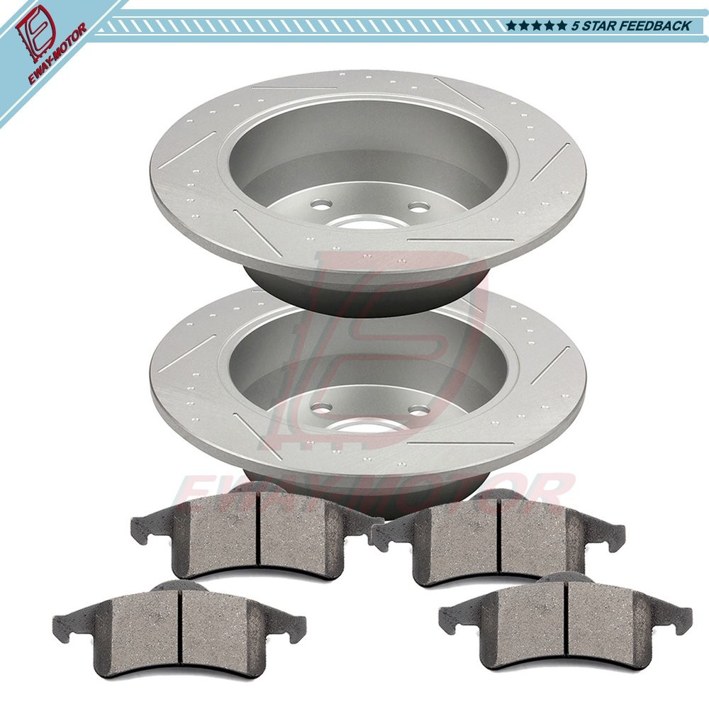 For 1999 2000 2001-2004 Jeep Grand Cherokee Rear Ceramic Brake Rotors And Pads