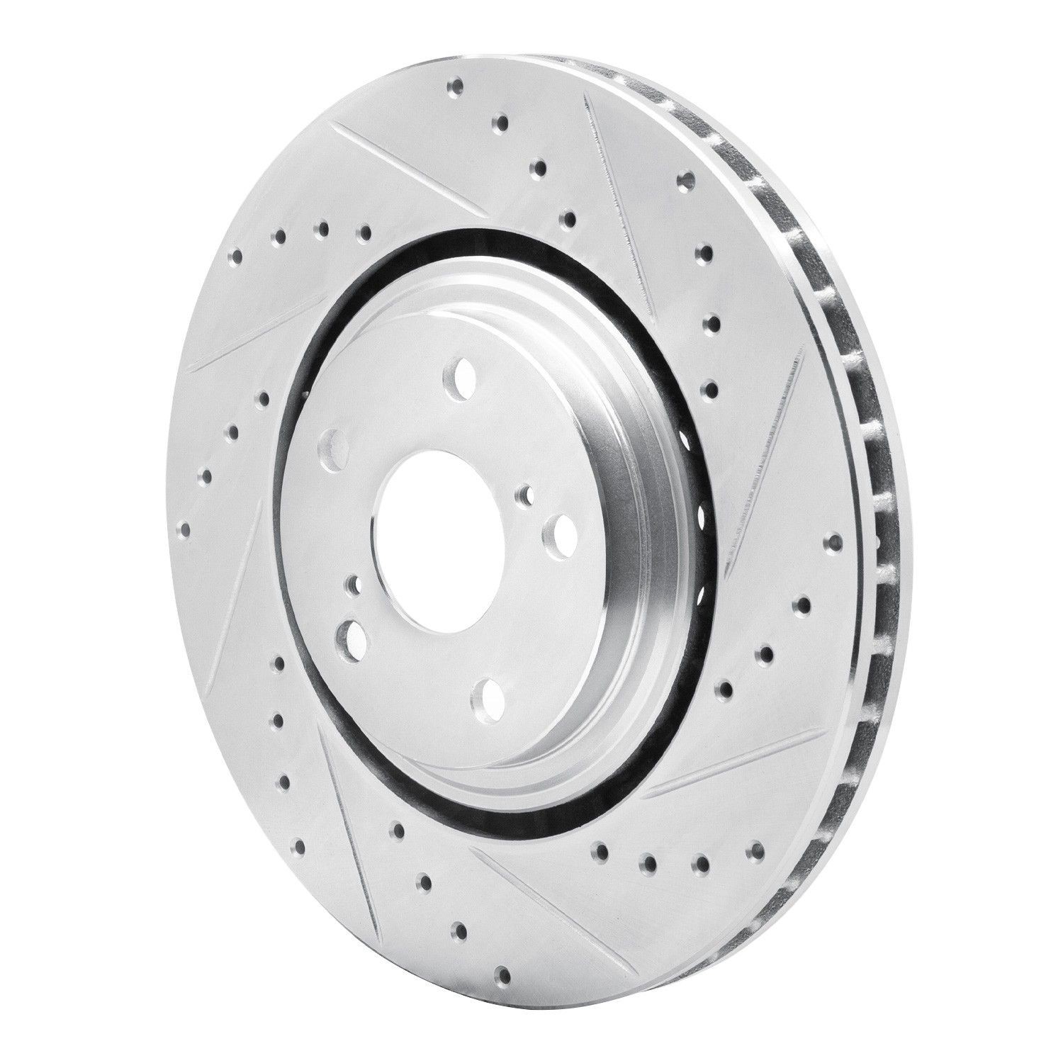 Dynamic Friction 631-76138R DFC Brake Rotor – Drilled and Slotted – Silver