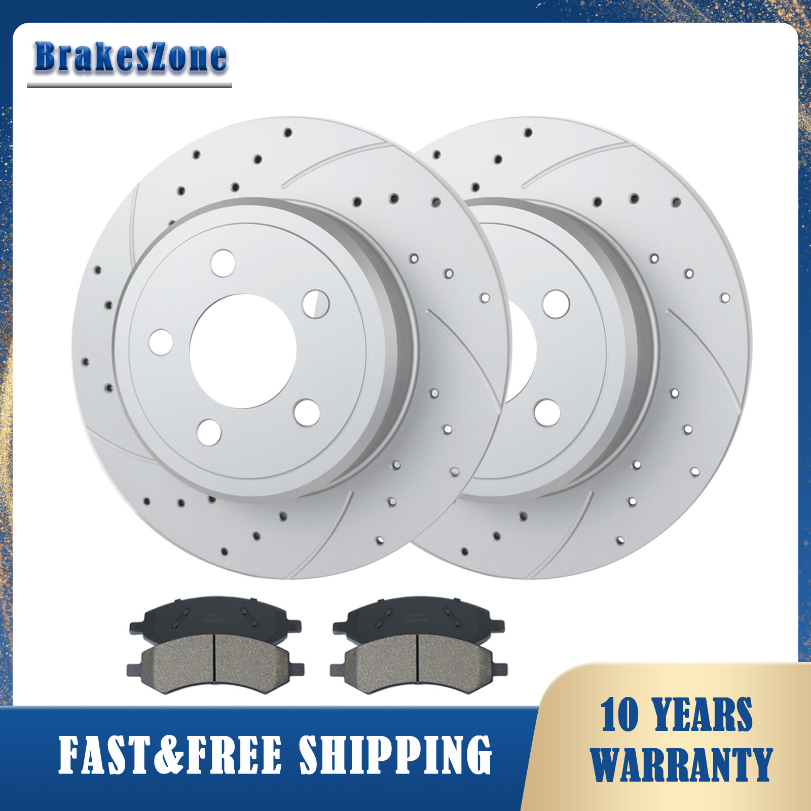 320mm Rear Disc Rotors Pads Kit Fit for Dodge Charger 2006-2020 Slotted Brakes