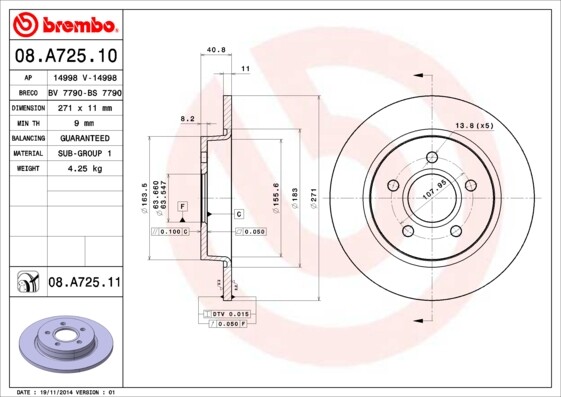 Fits Ford Focus 2010-2020 + Other Models Ruva Rear Brake Discs
