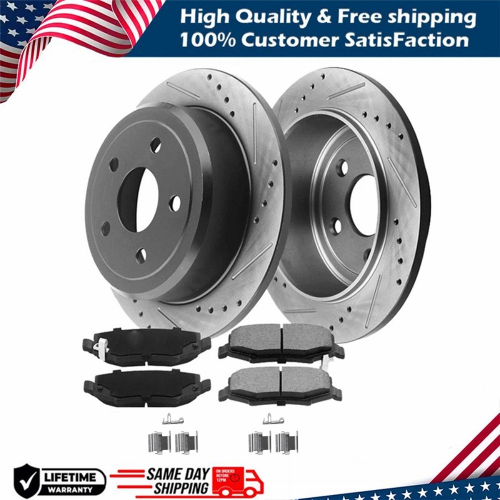 262mm Rear Rotors + Brake Pads for Dodge Avenger Caliber Chrysler 200 Sebring