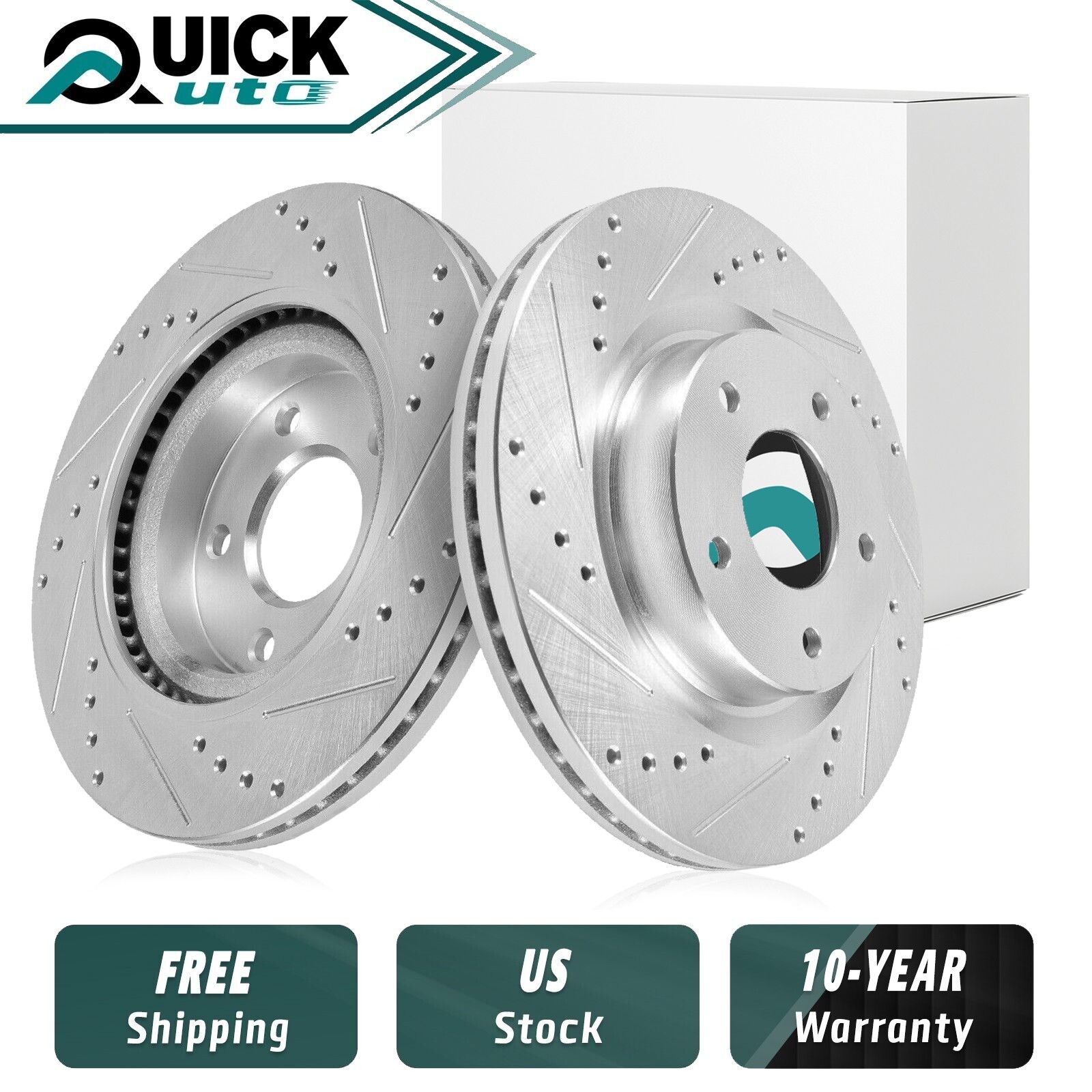 Front Brake Rotors Drilled for Ford Edge Lincoln MKX 2007-2014 AWD – 12.6 in