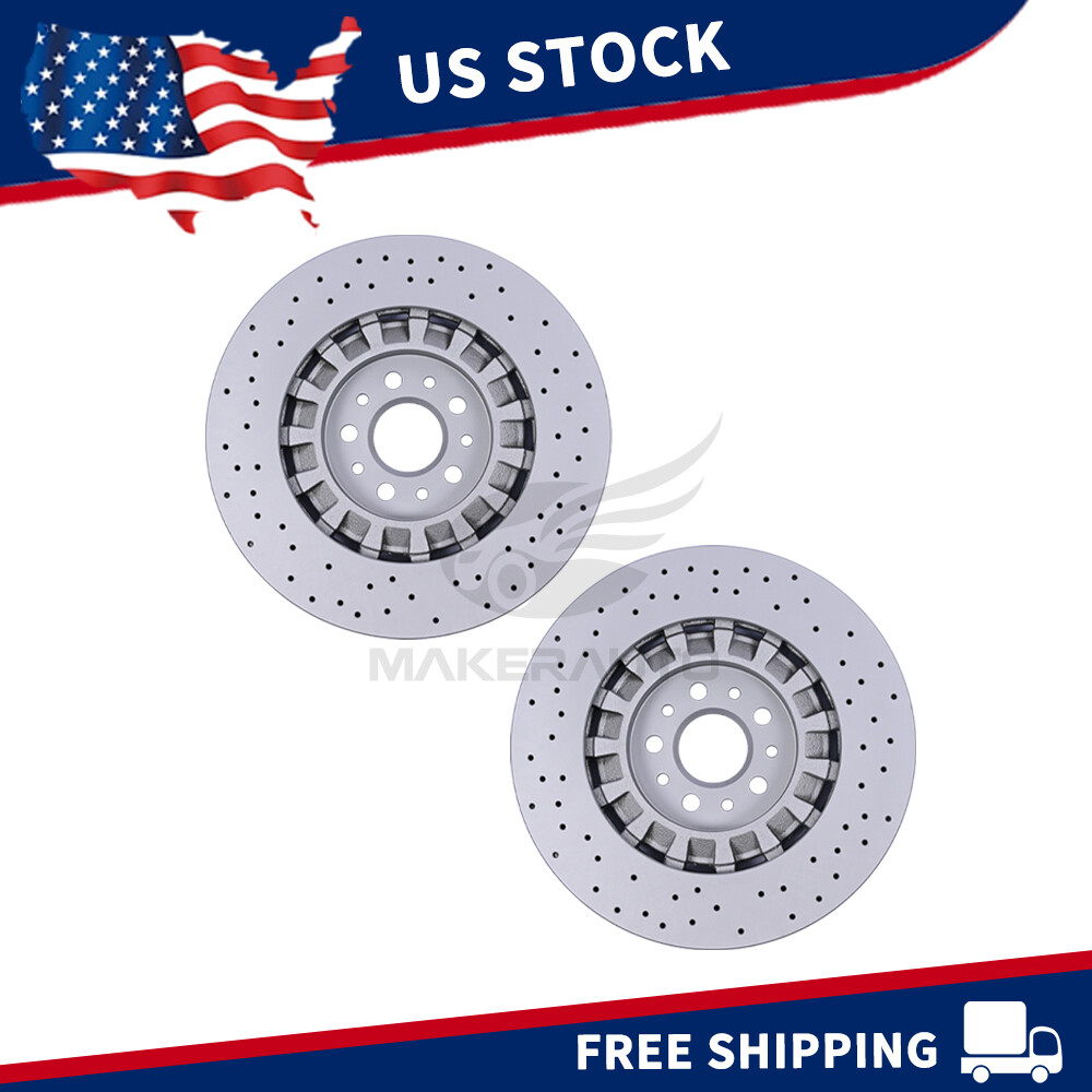 2Pcs For Maserati Levante S Front Brake Disc Dimpled Rotors 2017-2022 New