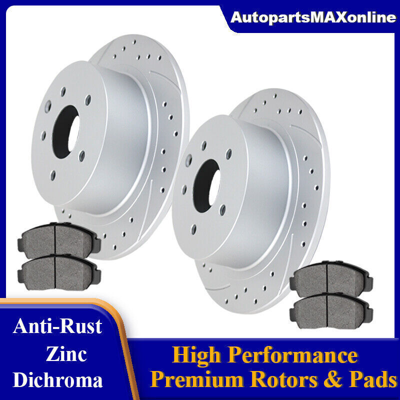 Rear Brake Rotors Discs and Ceramic Pads for 13-18 Nissan Altima Brakes Kits