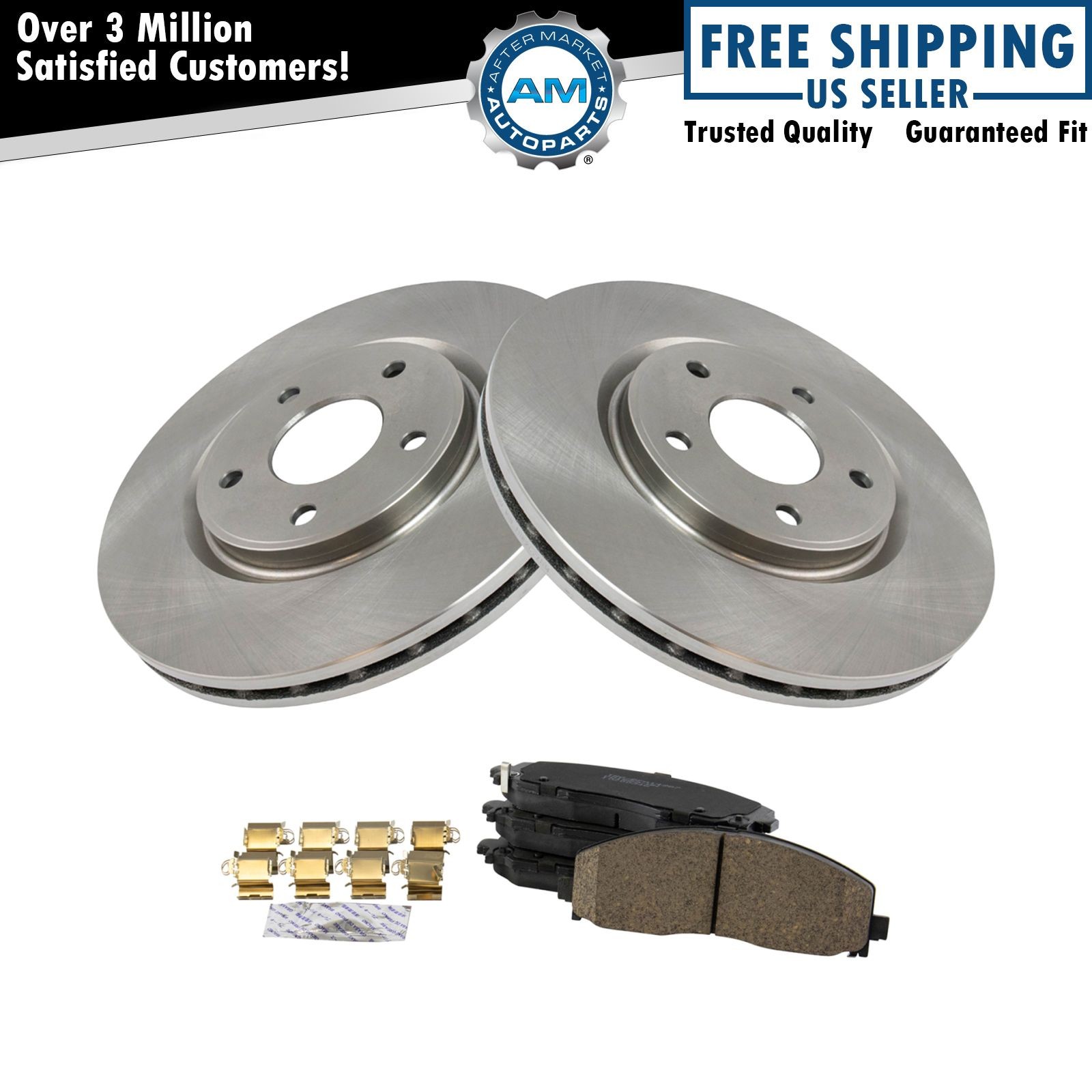 Front Premium Posi Ceramic Disc Brake Pads & Rotor Kit Set for Chrysler VW Van