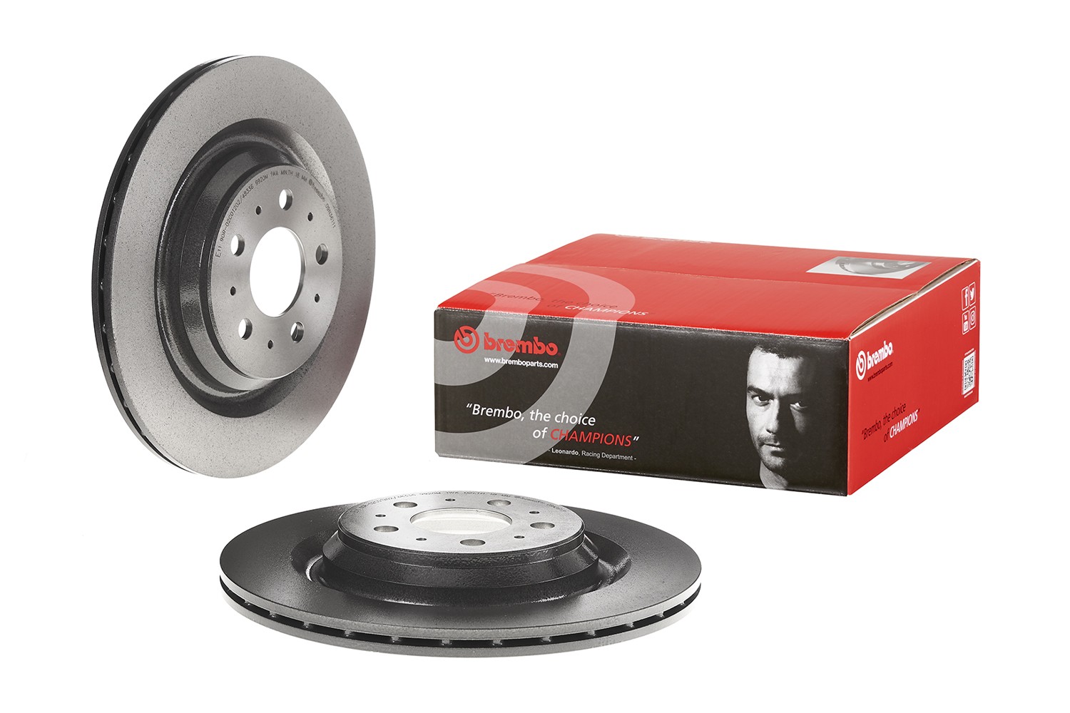 Brembo Rear Coated Pillar Vented 335mm Disc Brake Rotor For Tesla 3 2017-2021