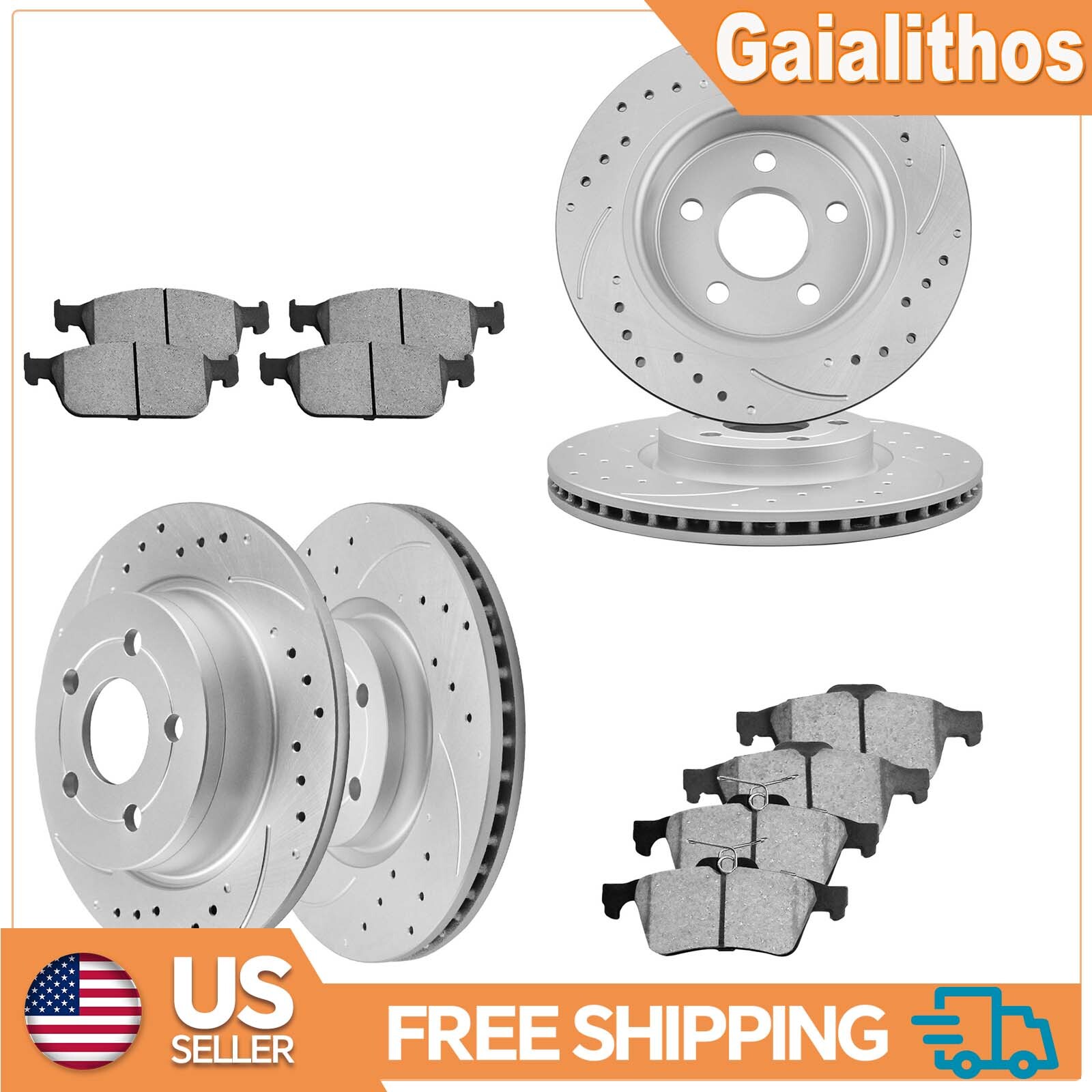 Front Rear Disc Rotors Brake Pads for Town & Country Grand Caravan 2001-2007