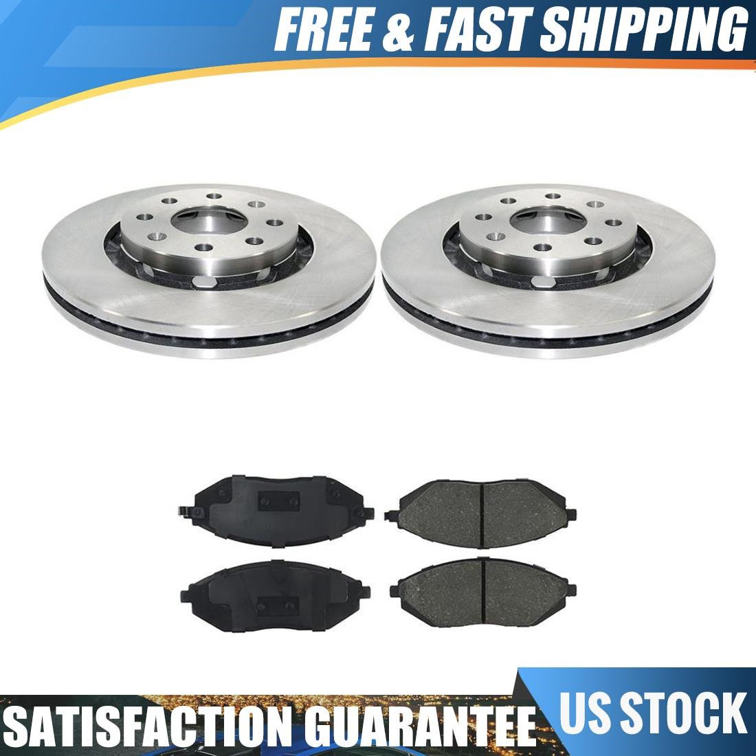 Fits 2012 Chevrolet Spark Front Brake Rotors & Ceramic Brake Pads