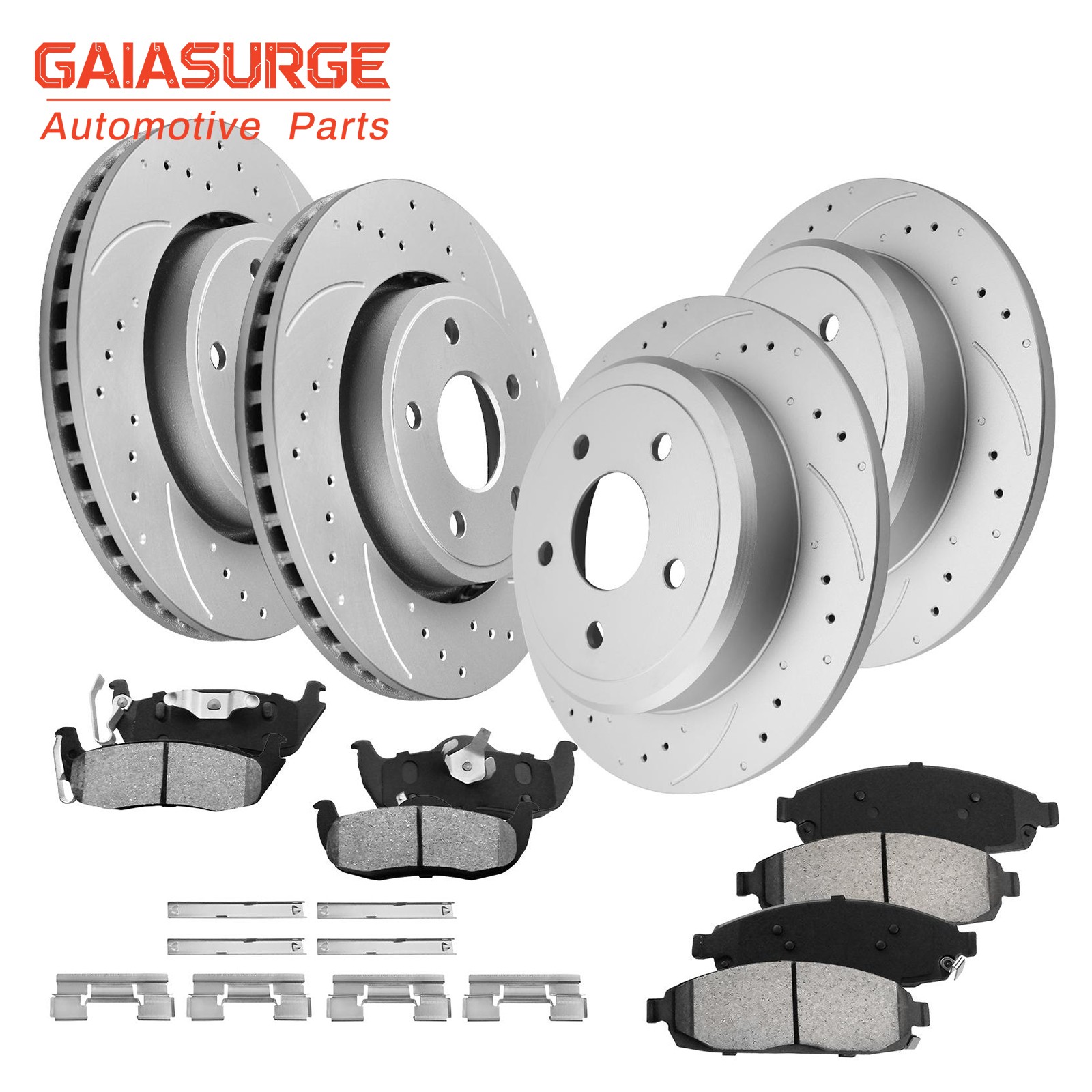 Front Rear Brake Rotors Ceramic Pads For Jeep Grand Cherokee Commander 2005-2010