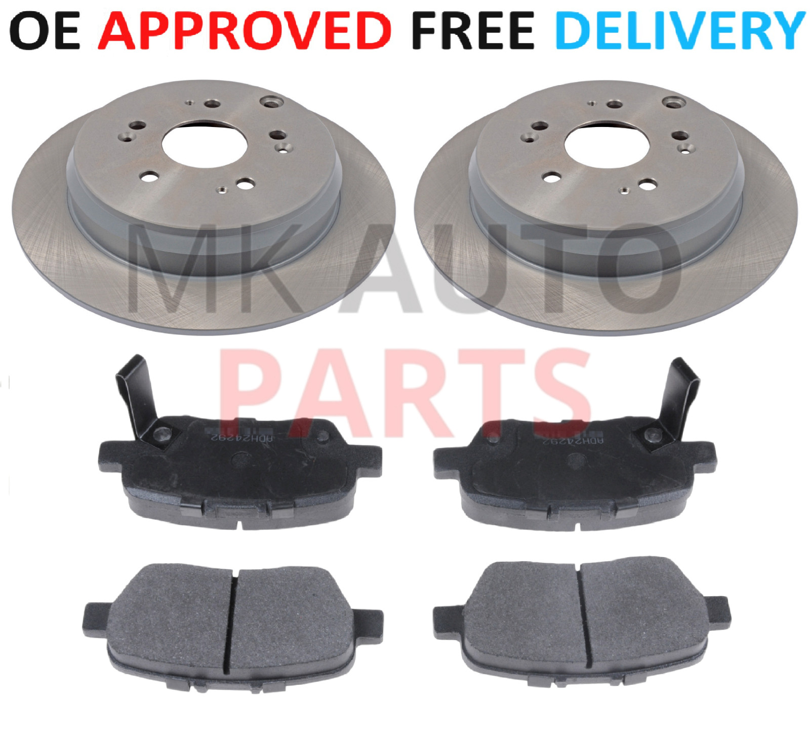 FOR HONDA ELYSION 2.4 3.0 PETROL REAR BRAKE DISCS AND PADS 2004 TO 2010 RR1 RR2