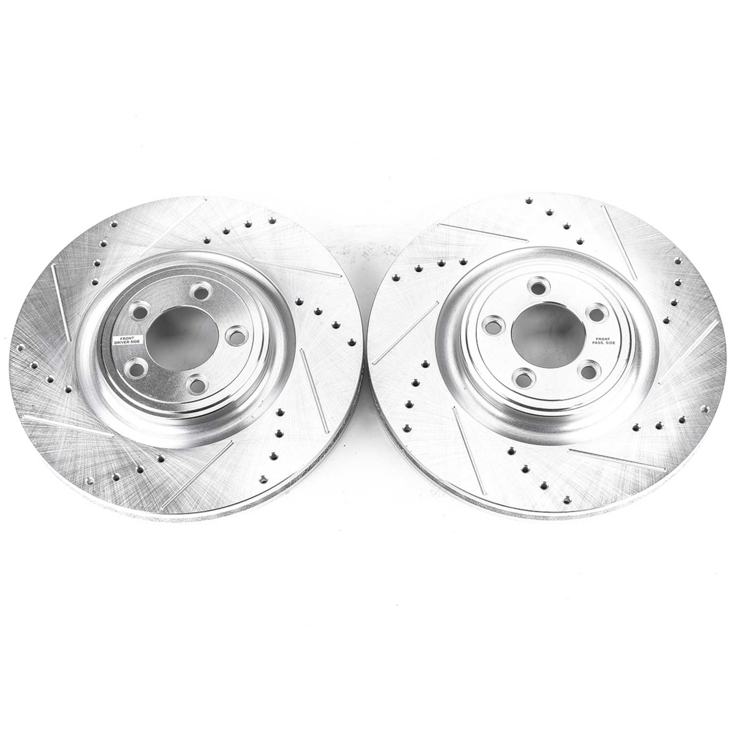 PowerStop Evolution Drilled Slotted Rotors Pair Front For Jaguar S-Type