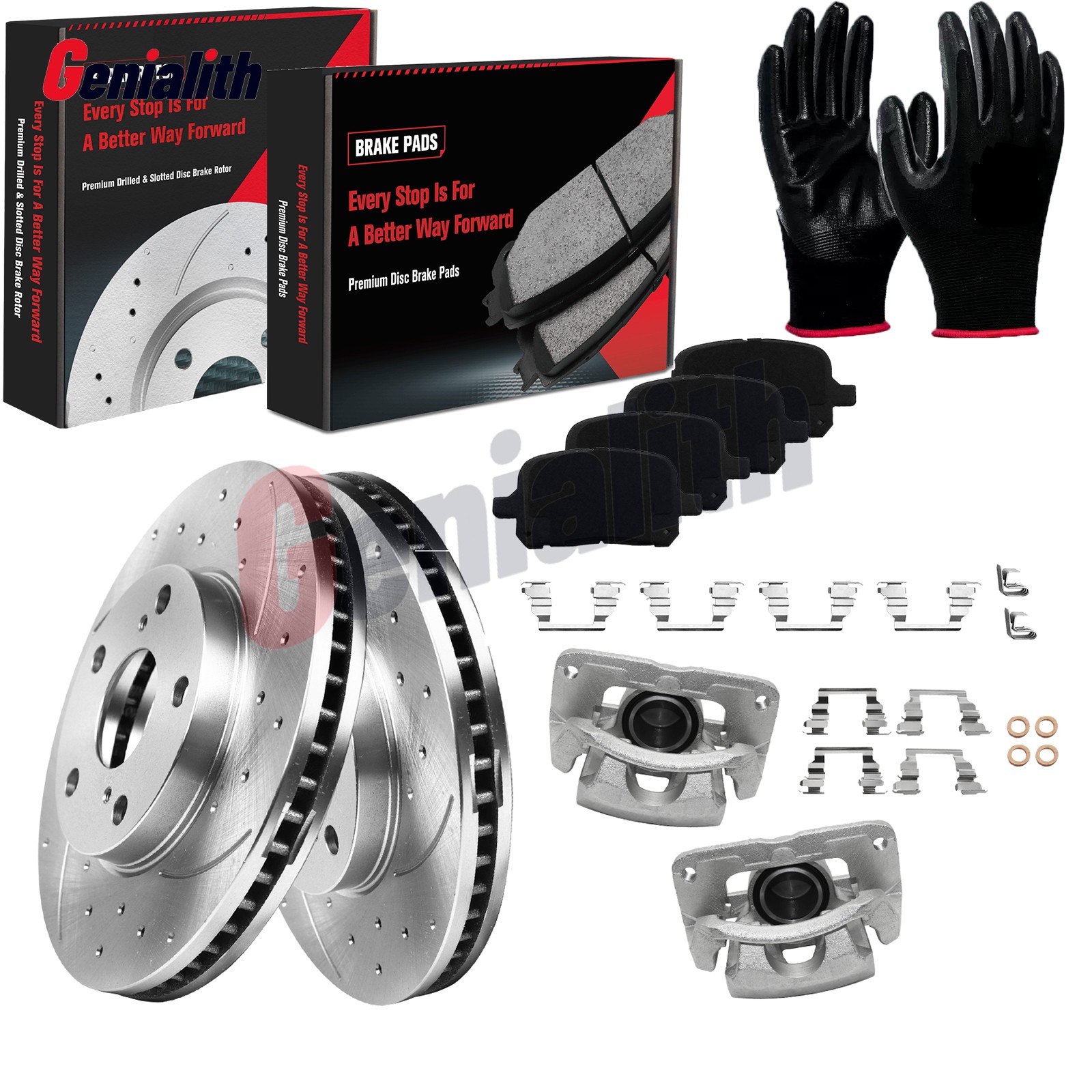 Front Brake Rotor Pads Brake Caliper Kit for 99-03 Toyota Solara 1997-2001 Camry