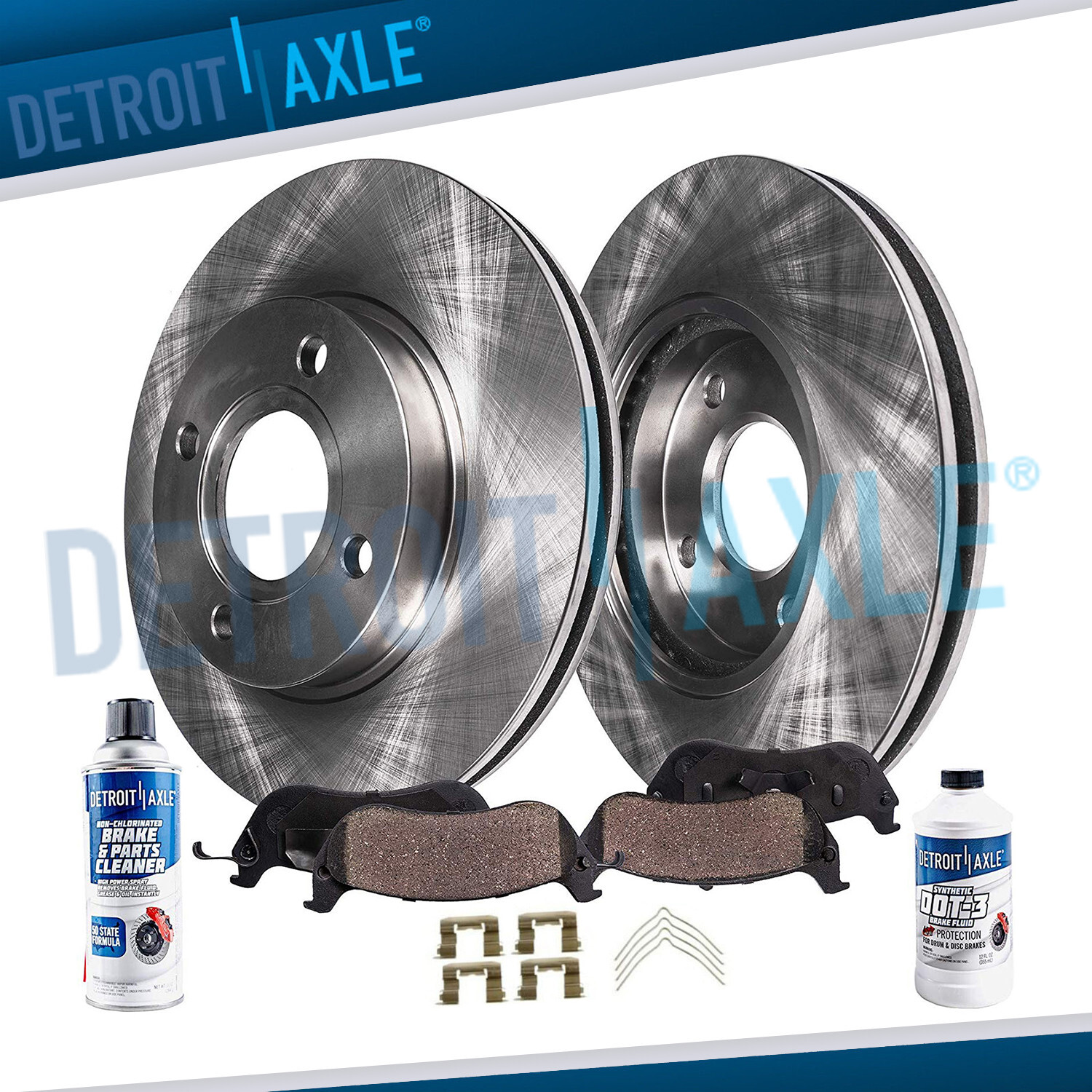 Front Disc Rotors Ceramic Brake Pads w/Hardware Kit for Hyundai Elantra Tiburon