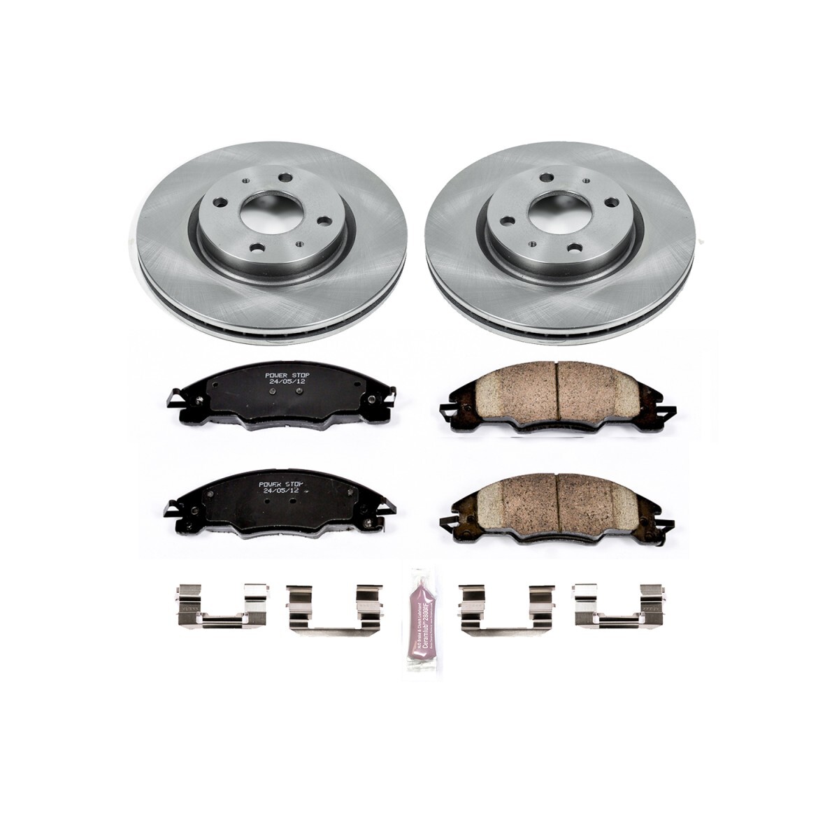 KCOE4726 Powerstop Brake Kit With Calipers 2-Wheel Set Front for Ford Focus