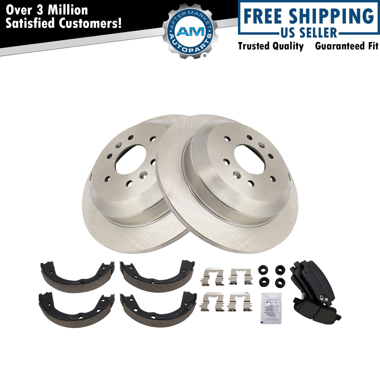 Rear Ceramic Brake Pad & Rotor Kit Fits 2009 Kia Borrego