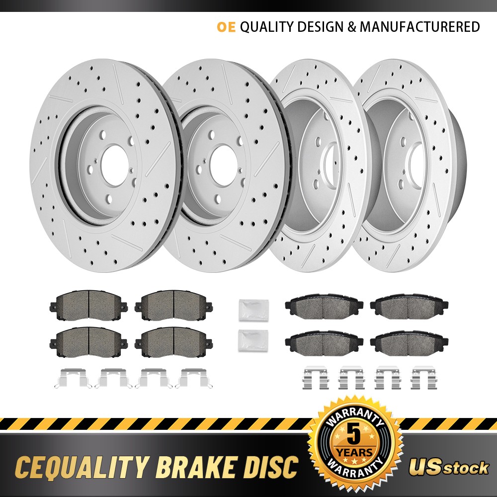 293.5mm Front Rear Drilled Disc Rotor Pad For Subaru Impreza Crosstrek 2018-2023