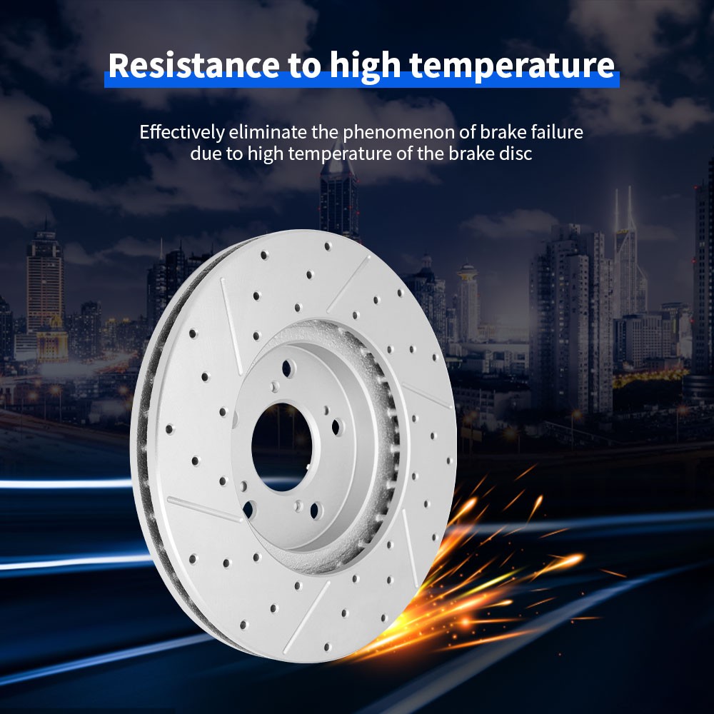 295mm Front Drilled Disc Brake Rotors For 2014 2015 2016 2017 2018 Mazda 3 Sport