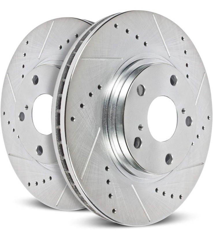 Power Stop EBR618XPR Drilled & Slotted Rear Rotor Pair For 1999-2010 VW & Audi