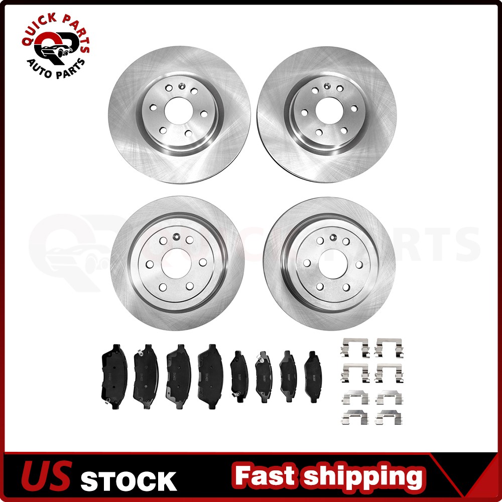 Front Rear Rotors Ceramic Brake Pads kit for CADILLAC SRX 2011 2012 2013 -2016