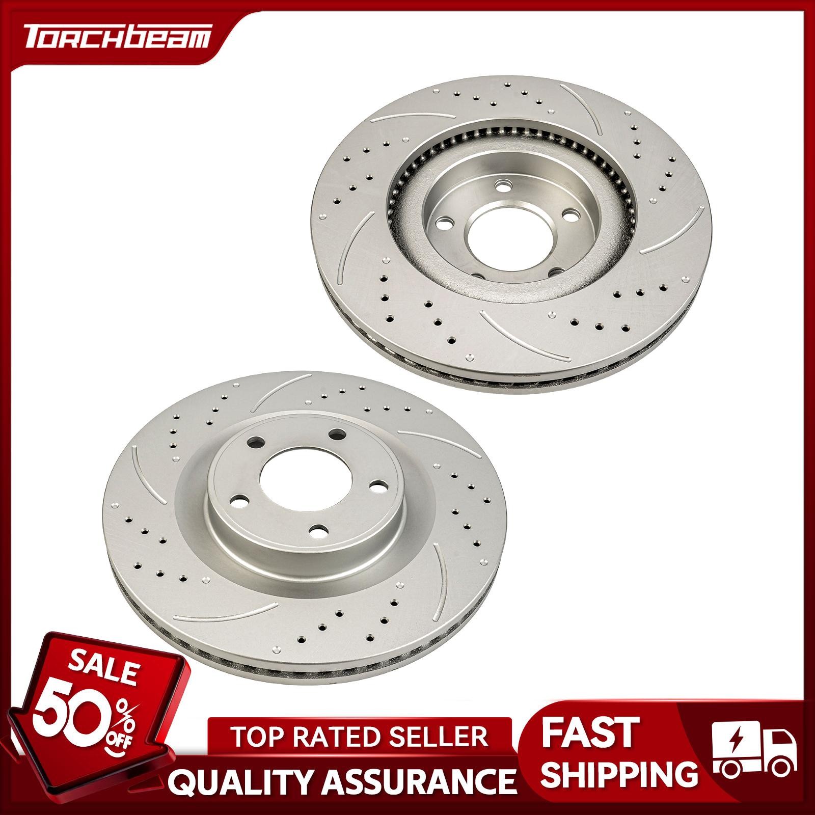 2x Front Drilled Slotted Rotors Fits Ford Edge 2007-2008 Lincoln MKX 2010-2015