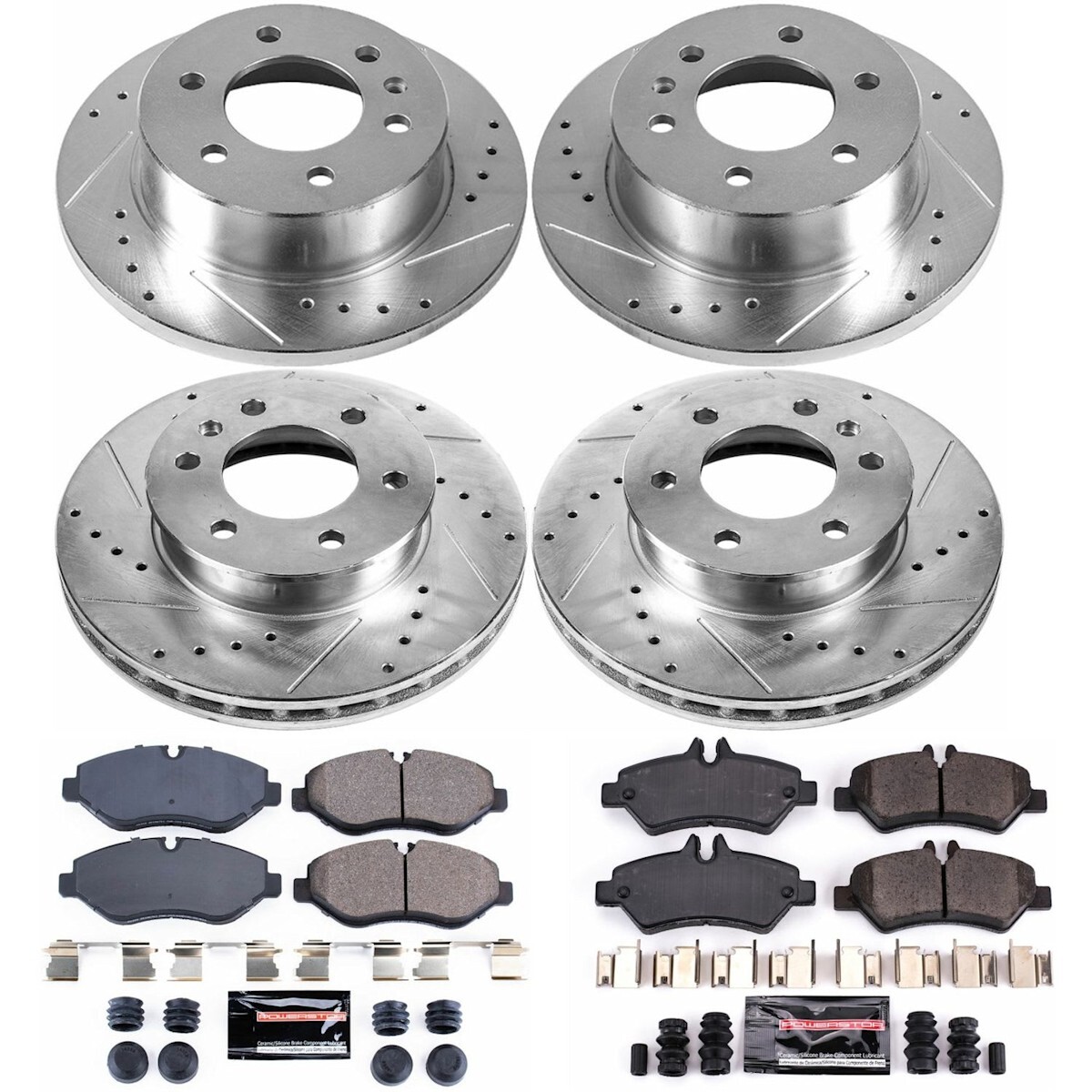 K6235 Powerstop 4-Wheel Set Brake Disc and Pad Kits Front & Rear for MB Mercedes