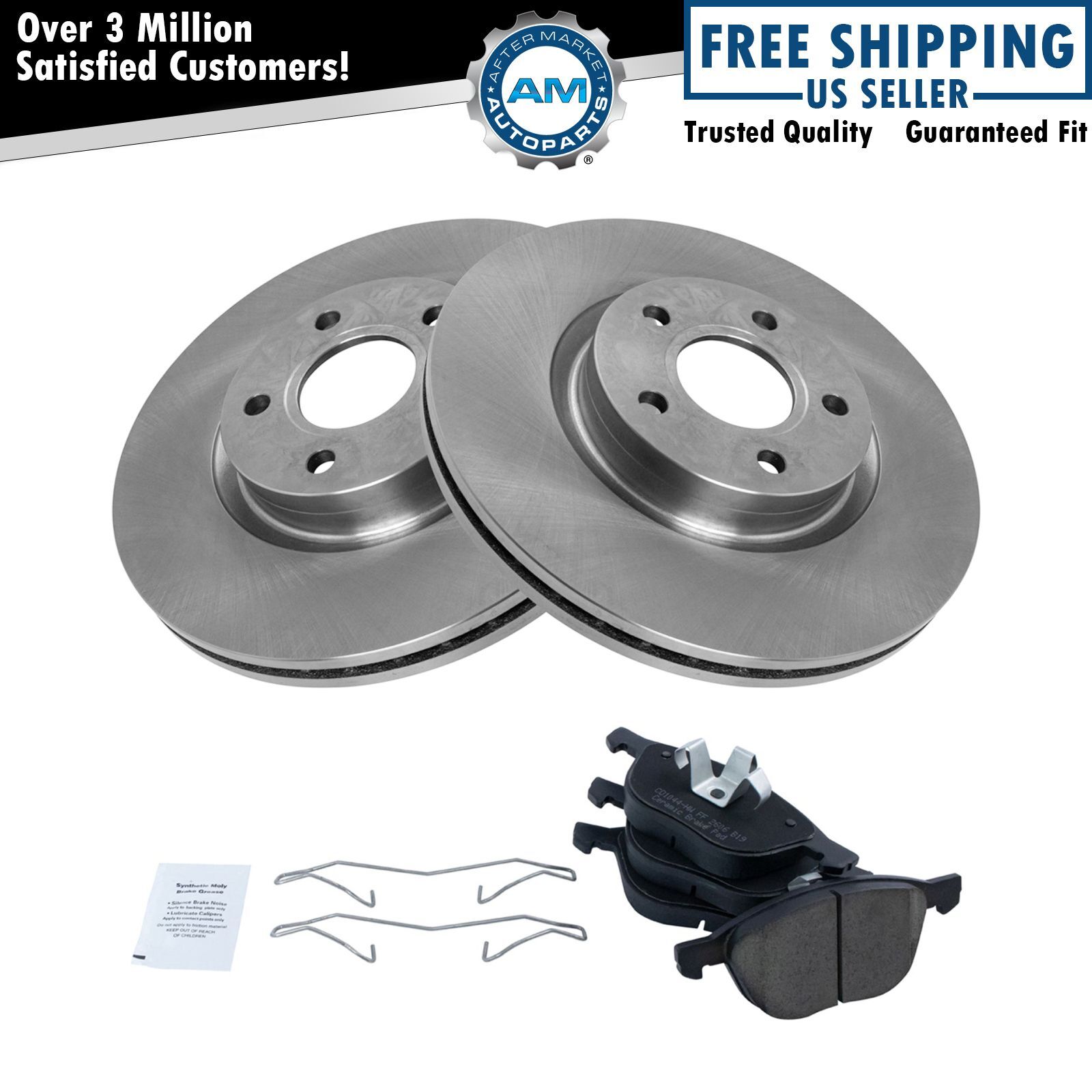 Front Ceramic Brake Pad & Rotor Kit for Volvo C30 C70 S40 Ford Escape