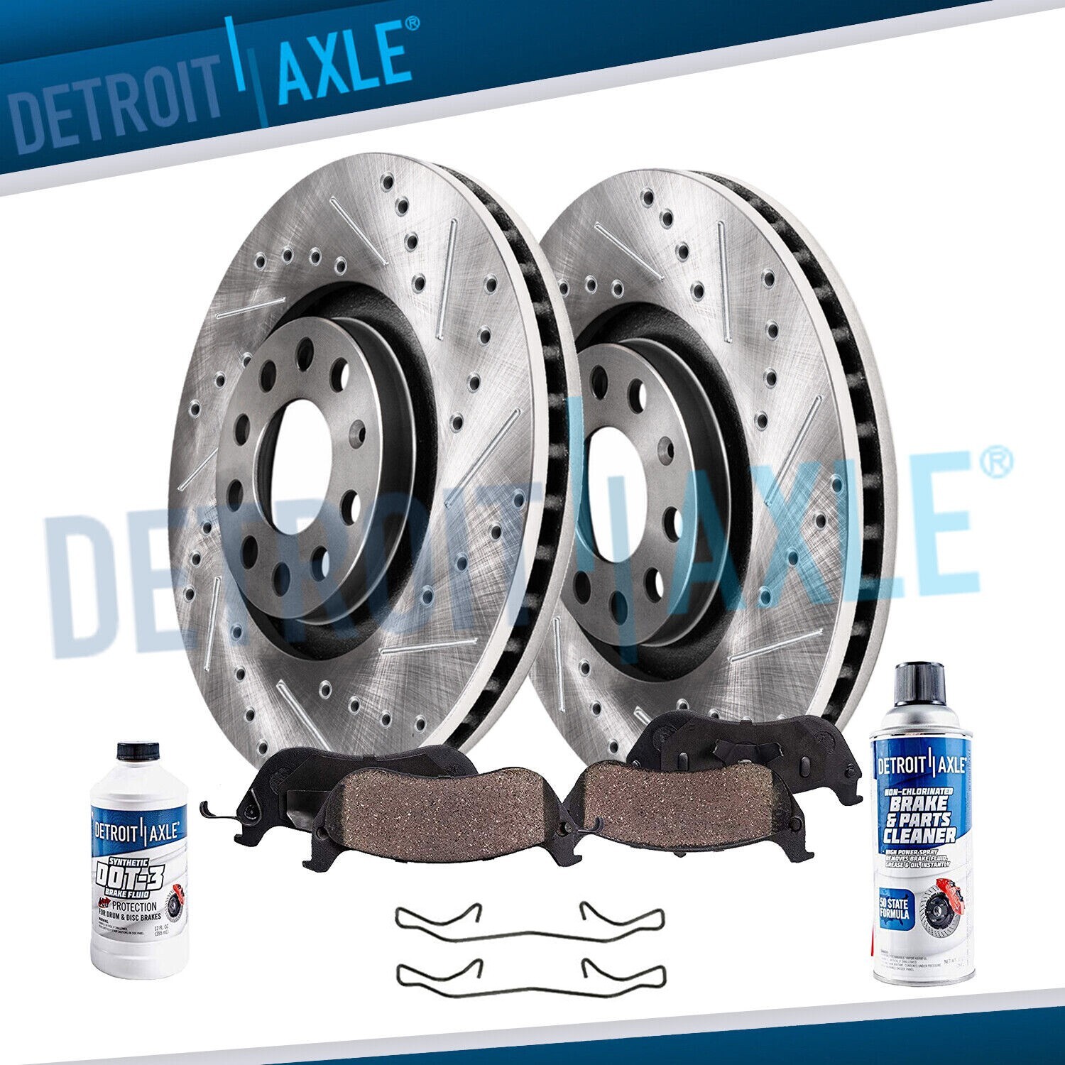 288mm Front Drilled Rotor + Ceramic Brake Pads for Volkswagen Jetta Goft Audi A3