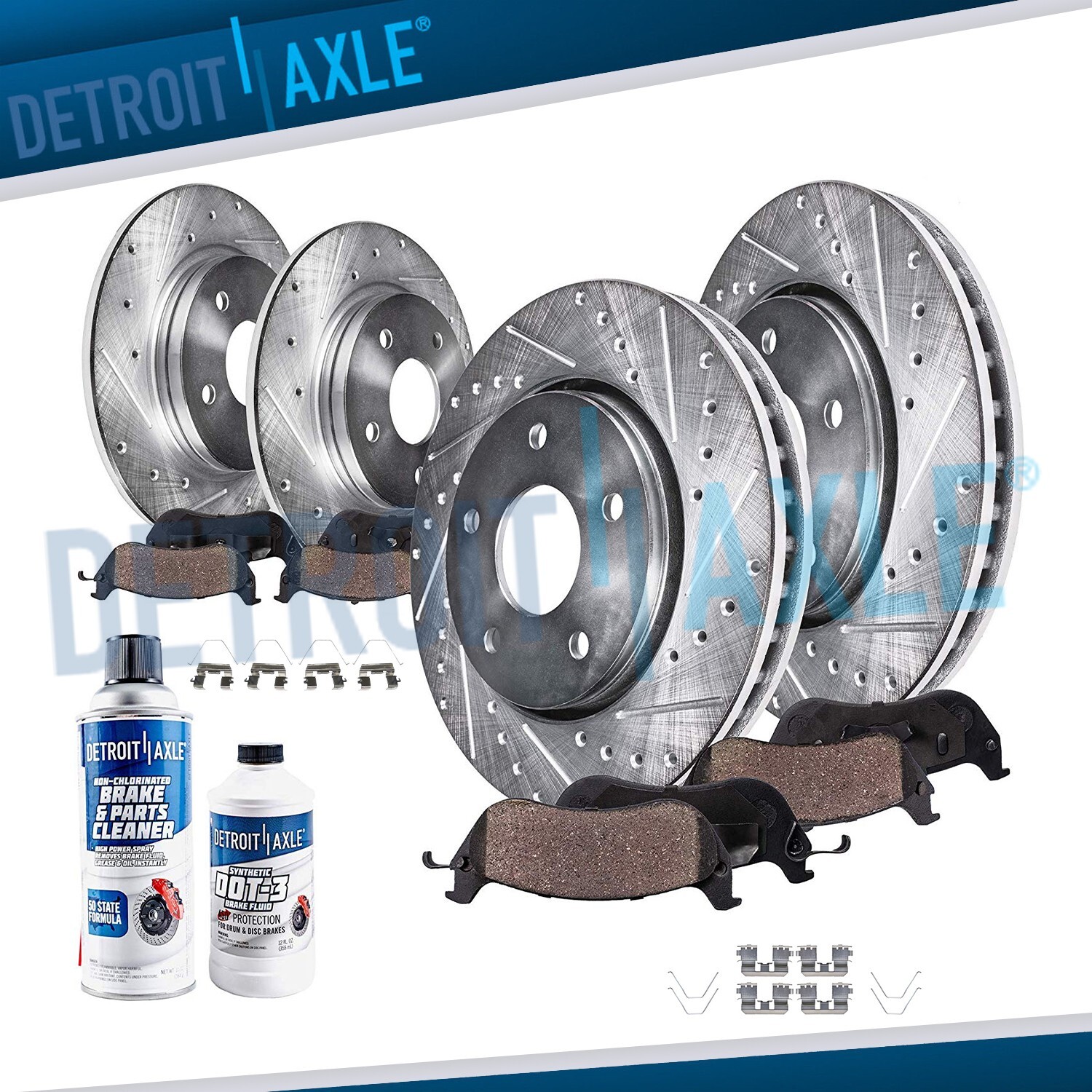 300mm Front & 282mm Rear Drilled Rotors Brake Pads for Honda Accord Acura TSX