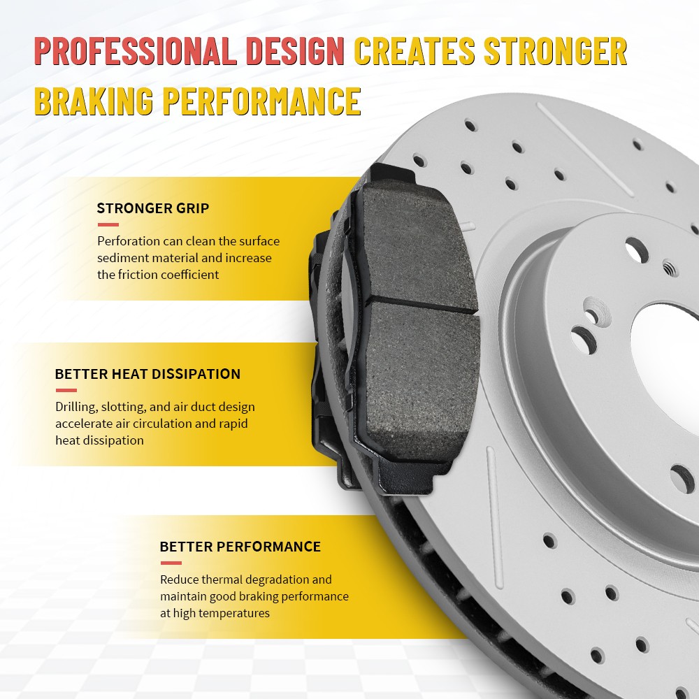 For 2011-16 Kia Forte/Forte5 Hyundai Elantra Veloster Front Rear Brake Rotor Pad