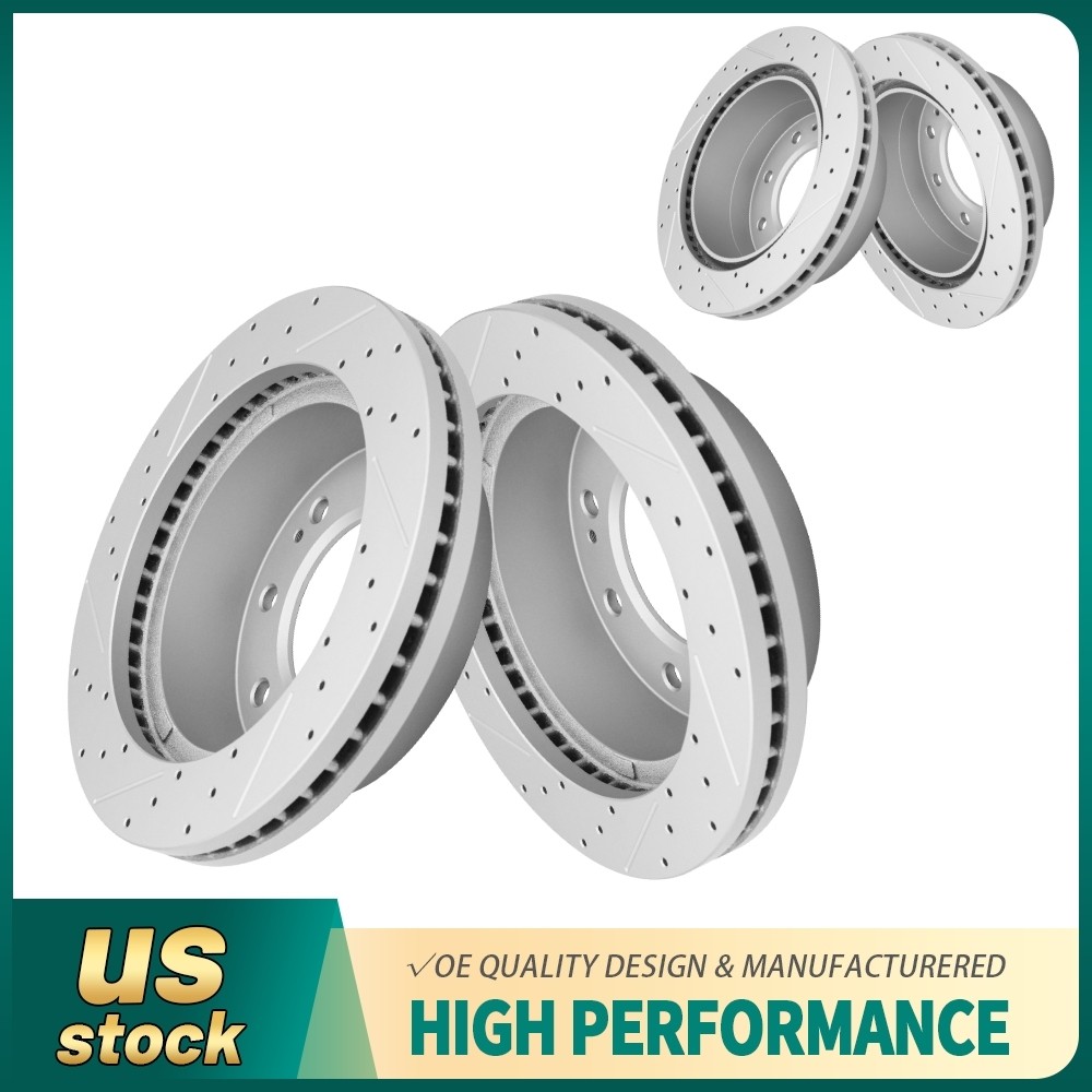 For Silverado Sierra 2500 3500 Hd 2011 2012- 2024 Front & Rear Disc Brake Rotors