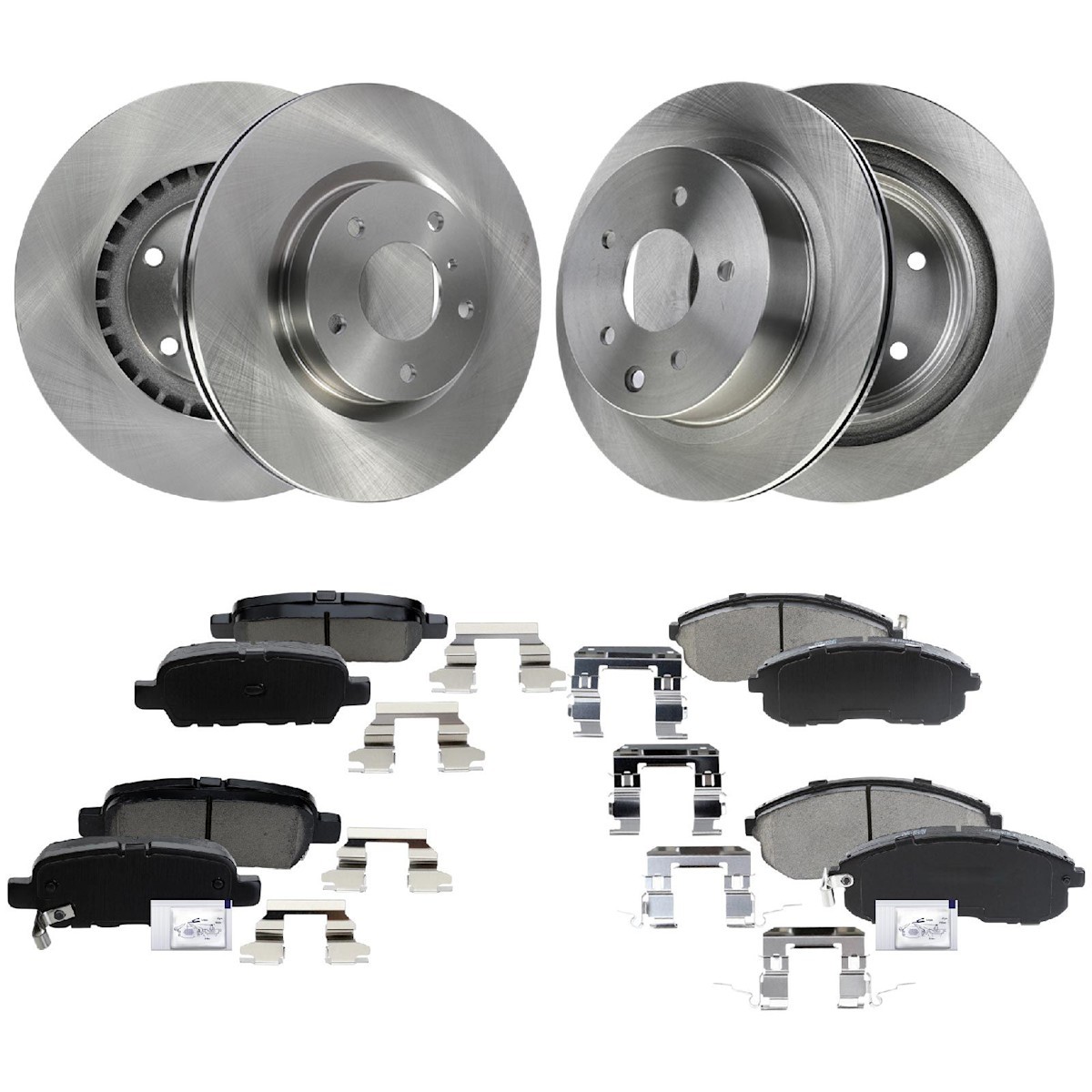 Brake Disc and Pad Kits 4-Wheel Set Front & Rear for Nissan 350Z INFINITI G35