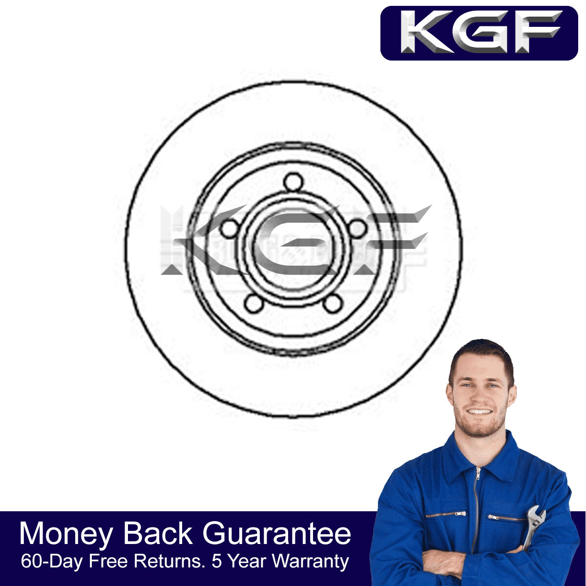 KGF Front 1x Brake Disc Fits Audi A4 1994-1997 1.6 1.9 TDi 8D0615301A