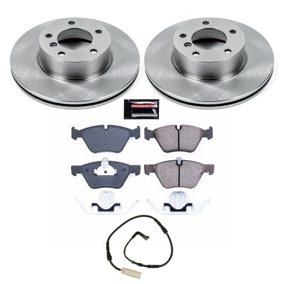 Powerstop Front 2 Wheel 299.8mm Discs & Pads & Sensor Kit for 2008-2010 BMW 128i