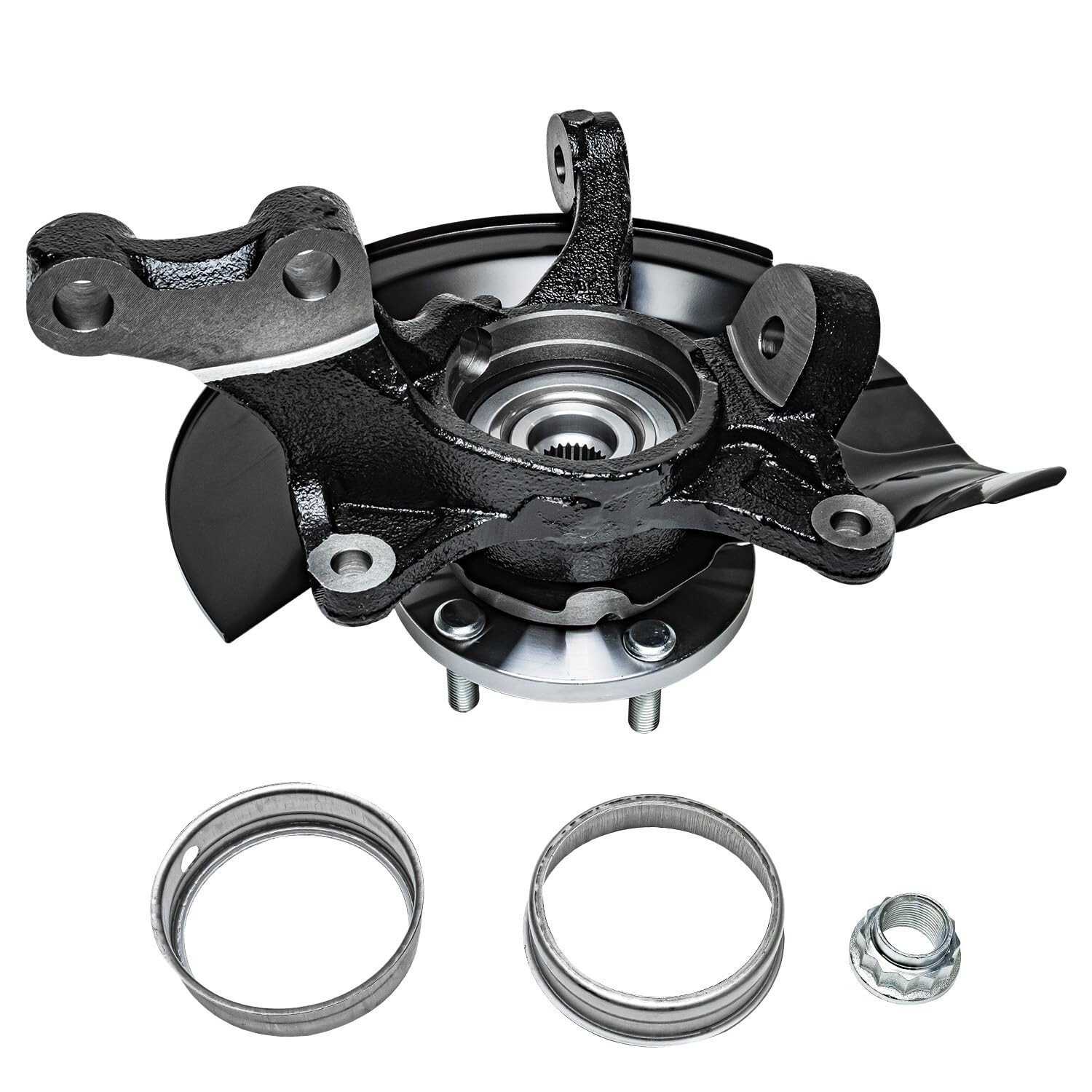 Front Steering Knuckles Hub Bearing Disc Rotors Brake Pads for Toyota Camry 2.4L