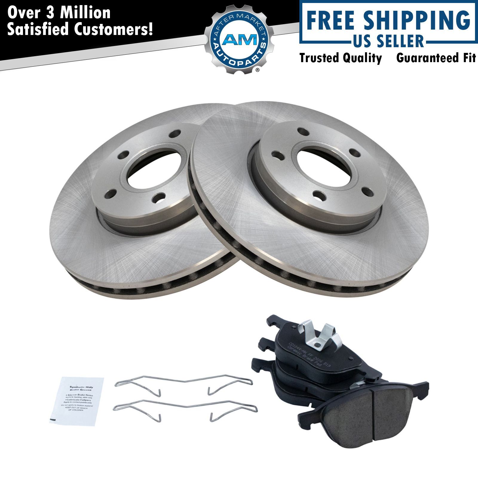 Front Brake Rotor & Premium Posi Ceramic Pad Kit for Ford Focus