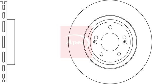 APEC DSK3471 Brake Disc Front Vented Braking 330mm Diameter Fits Hyundai i30