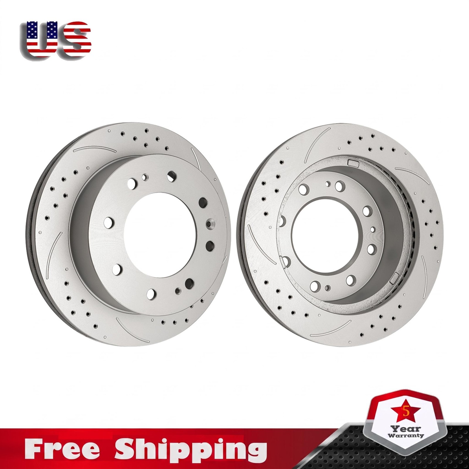 2X Front Drilled Rotors Fits 2011-2025 Silverado 2500/3500HD Sierra 2500HD 55191