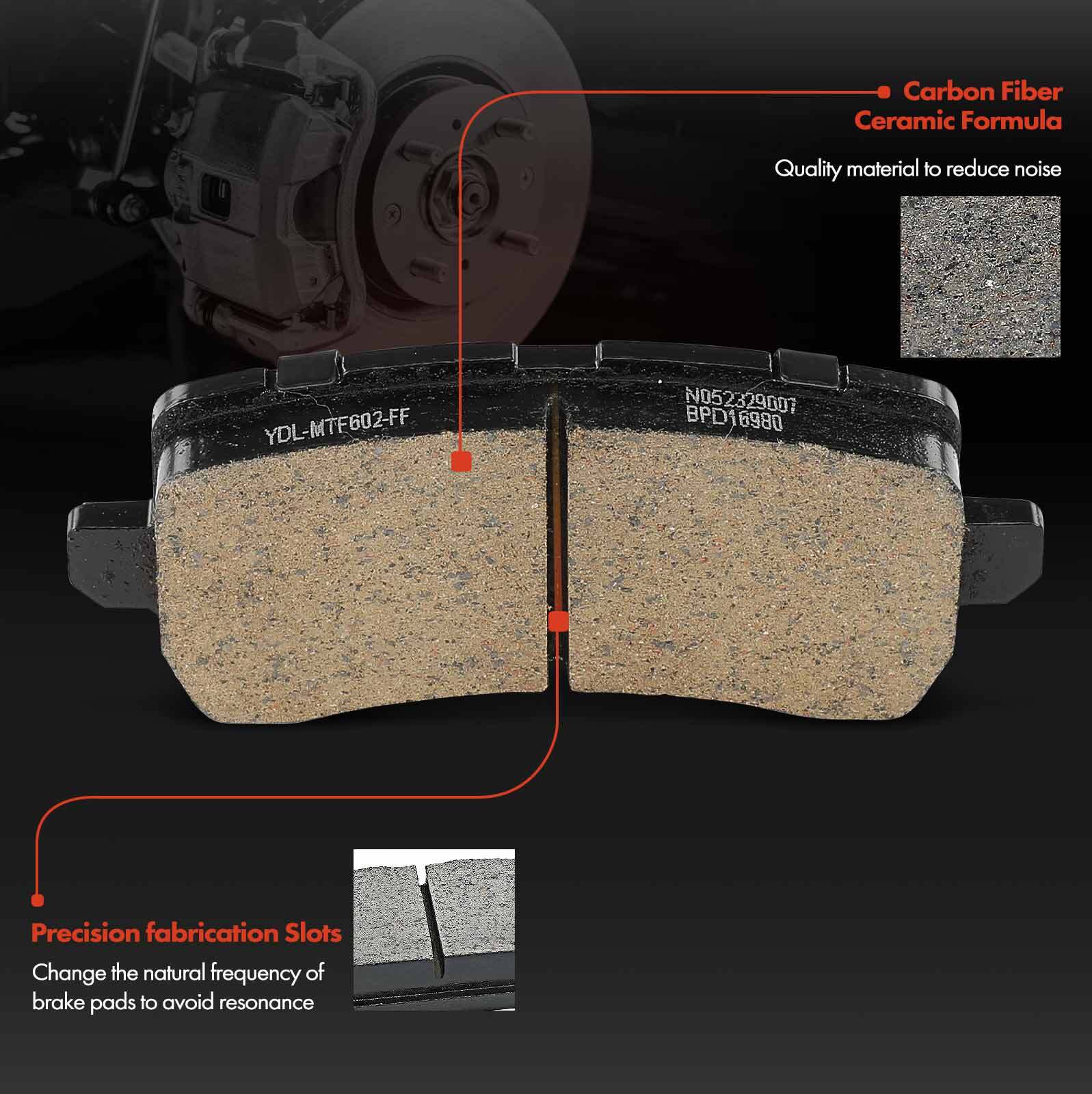 6Pcs Drilled Brake Rotor & Ceramic Brake Pad for Acura TLX 2015-2020 Rear Side