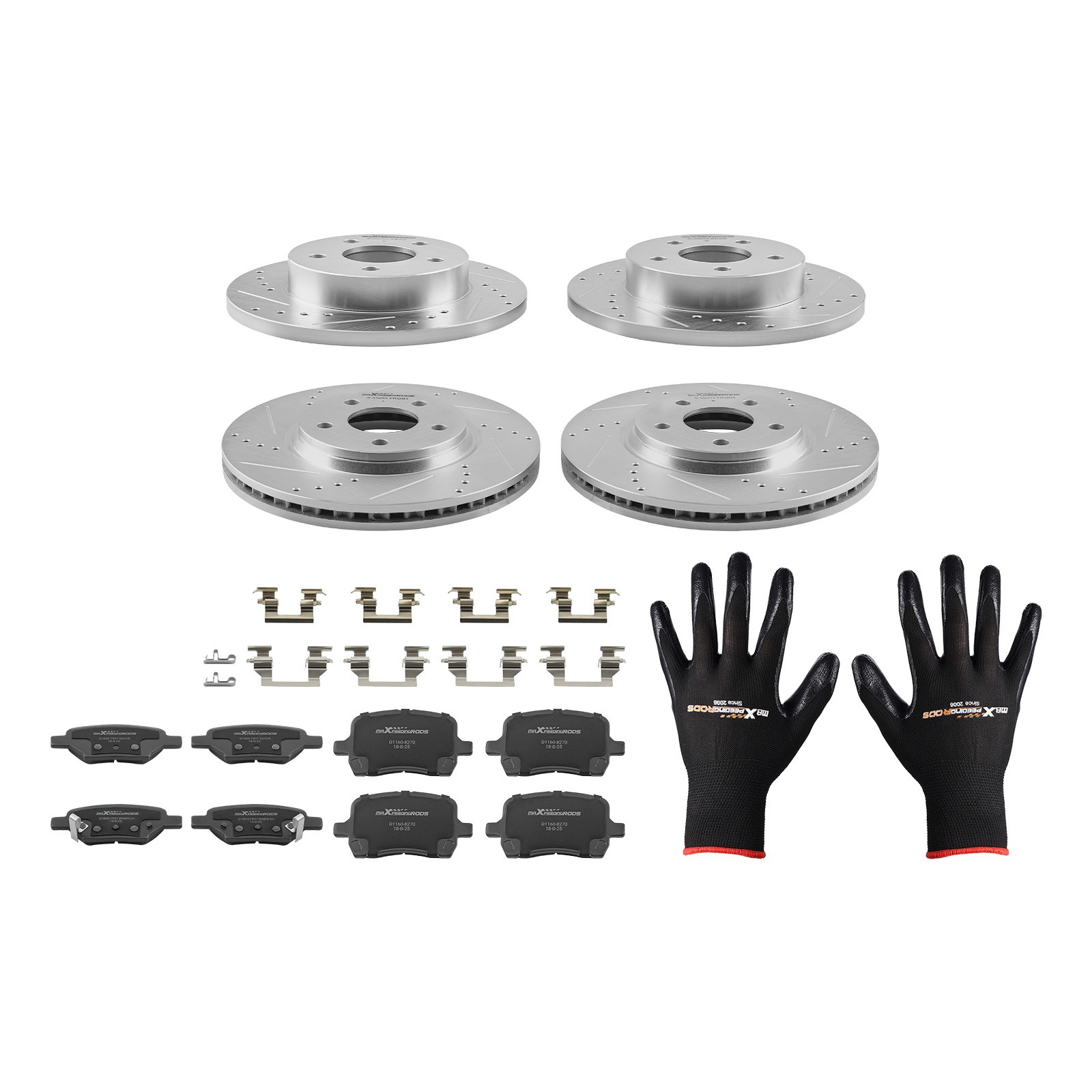 Front Rear Brake Rotors+Pads for Pontiac G5 2008-2009 2.2L/2.4L/3.5L/3.6L/3.9L