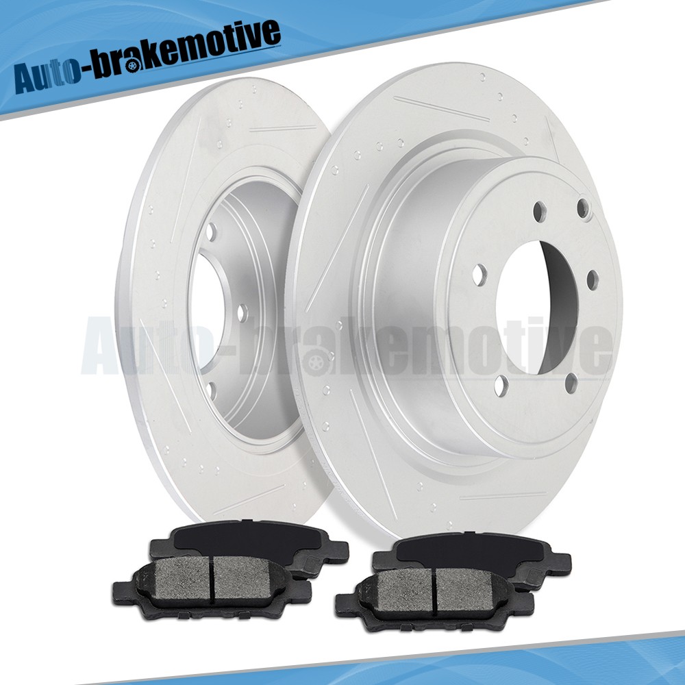 FOR 2009-2017 JEEP COMPASS G3000 CASTING REAR BRAKE DISCS ROTORS CERAMIC PADS