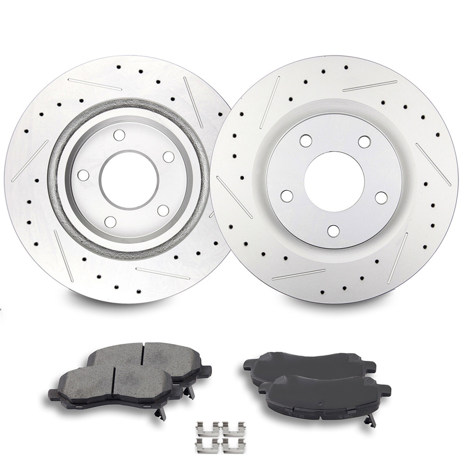 Front Drilled Rotors + Brake Pads for Chrysler 200 Sebring Dodge Avenger Caliber