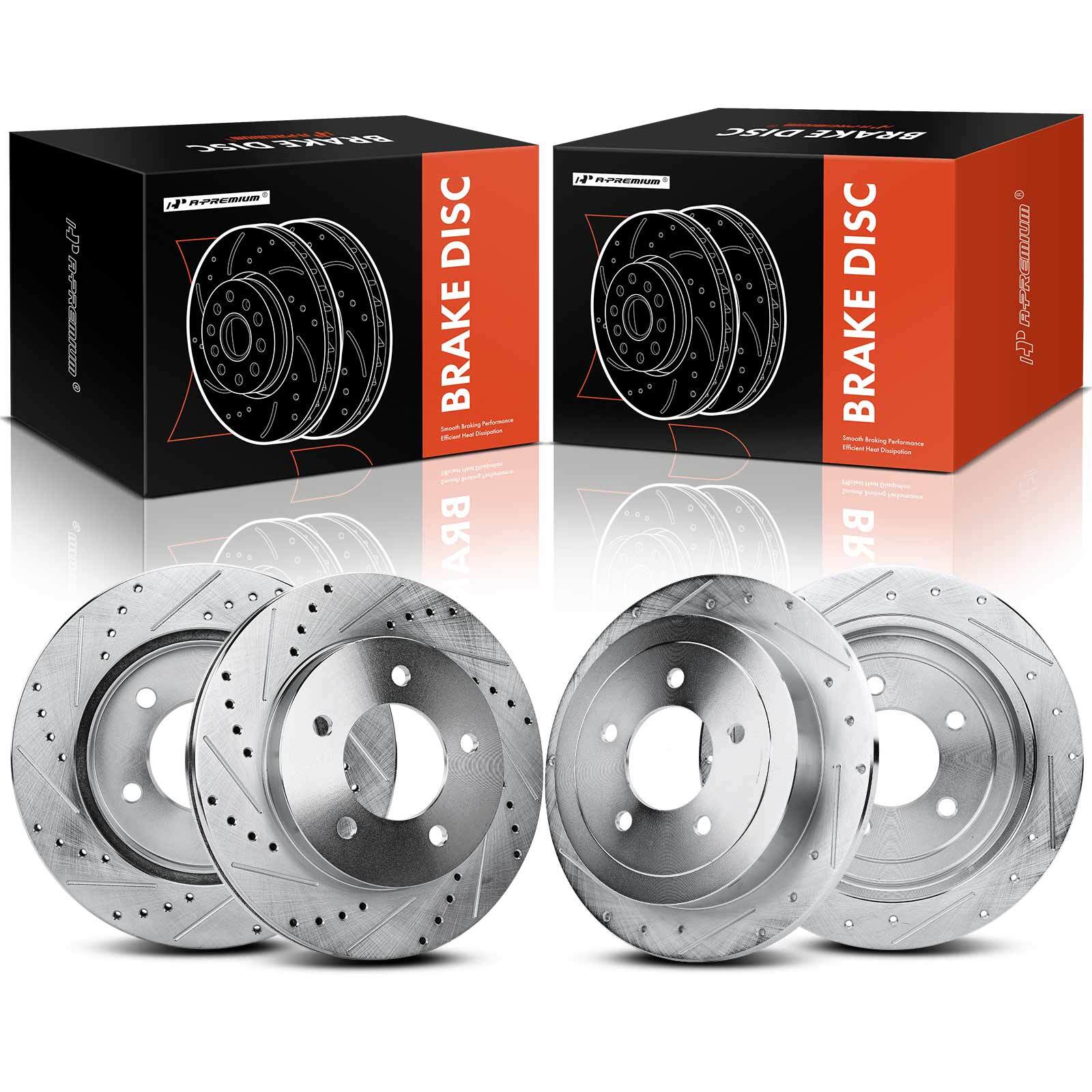 Front & Rear Drilled & Slotted Disc Brake Rotor for Ford F-150 2000-2003 5 Lugs