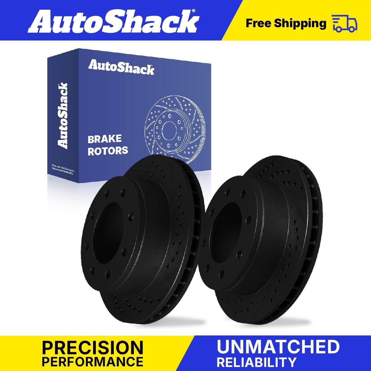 Rear Drilled Slotted Brake Rotors Pair for Chevy Silverado 2500 HD 2010