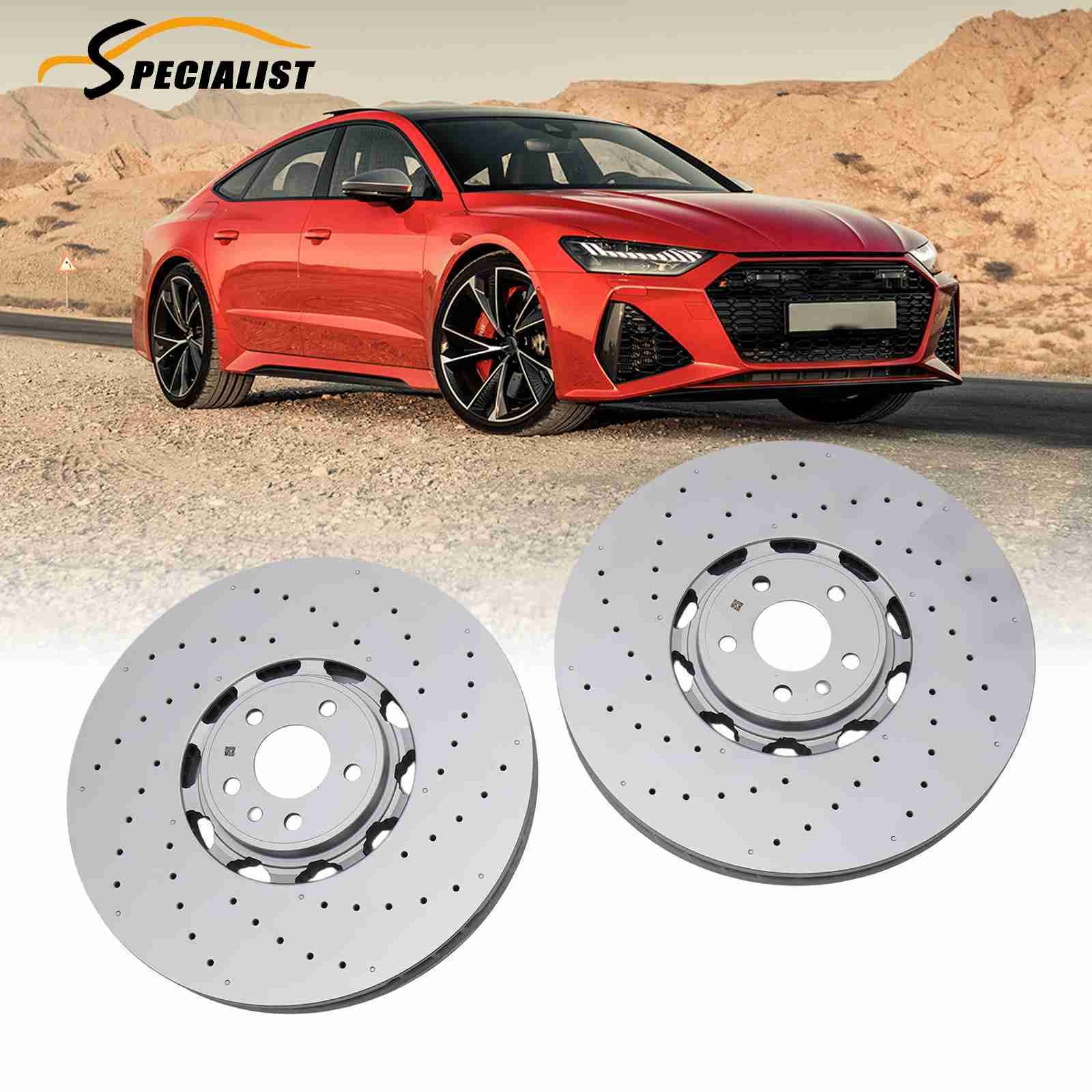 Front Disc Brake Rotor Set for 2021-2024 Audi RS6 Avant RS7 Sportback 4K0615301S
