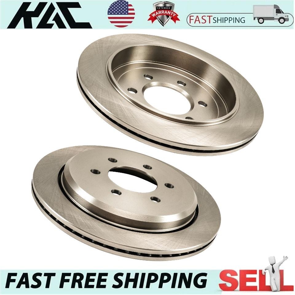 Rear Vented Disc Rotors For 03-06 Ford Expedition 03-06 Lincoln Navigator Pair